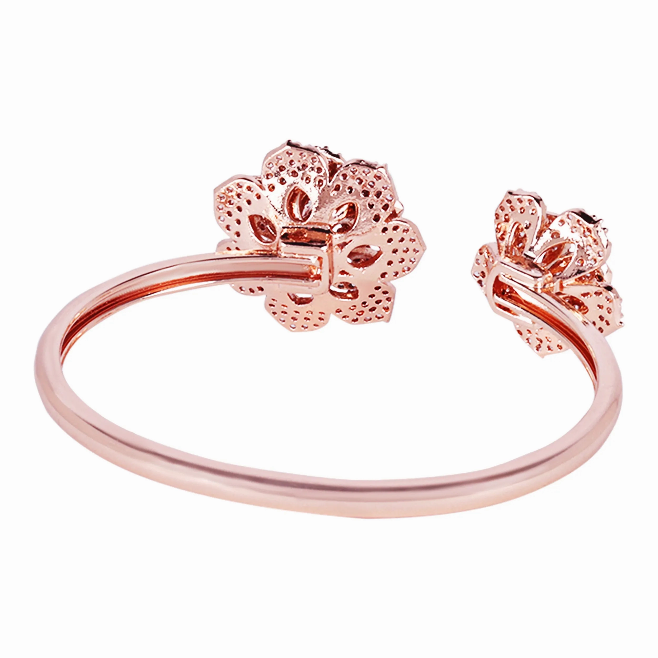 Estele Rose Collectiona??? Exclusive Rose Motif Cuff Bracelet for Women with Premium Rosegold Finish|Adjustable &amp; Comfort Fit for All Wrist Sizes