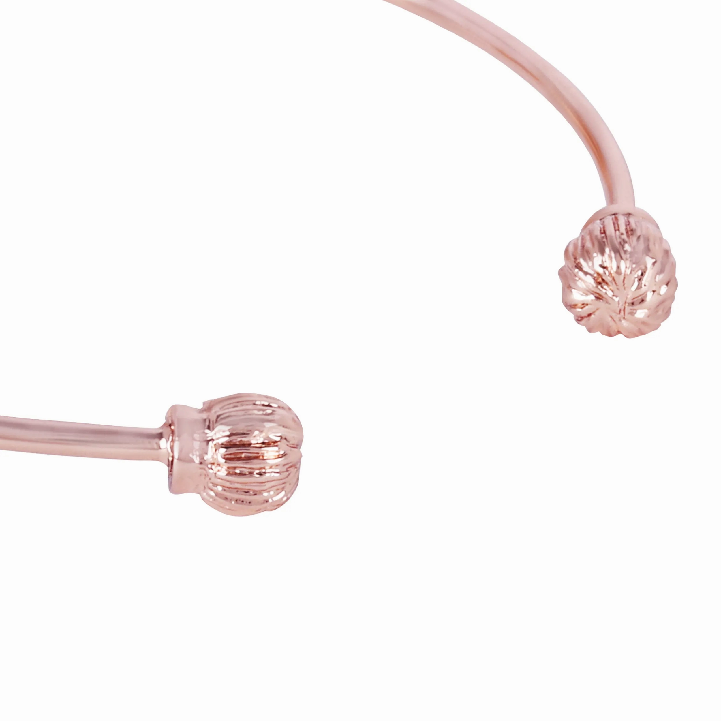 Estele Rose Collectiona??? Sophisticated Rose Motif Cuff Bracelet: Premium Rosegold Plated with Beautiful Floral Designa??? Ideal Jewelry for Elegant Looks