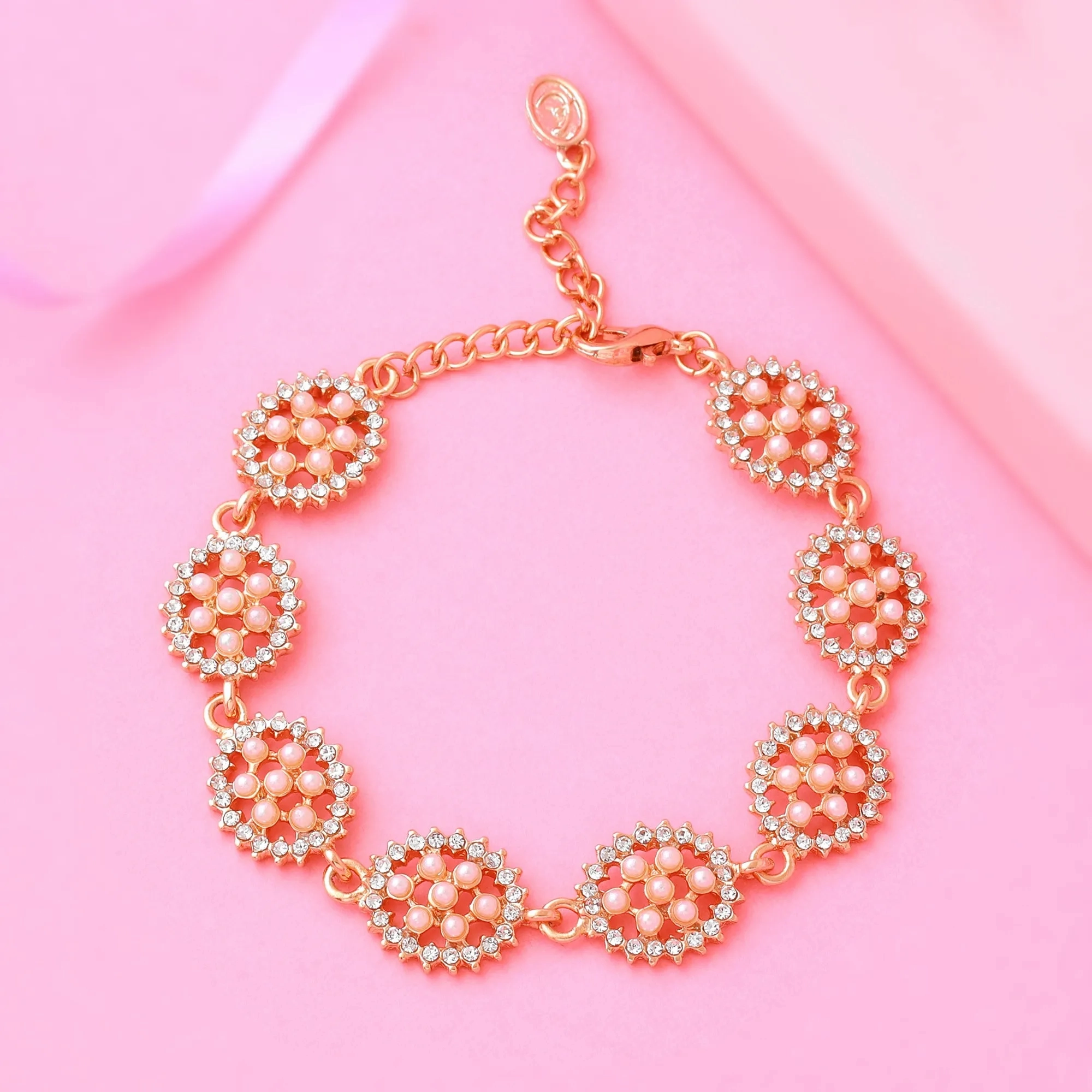 Estele Rose Gold Pearl Bracelet for women
