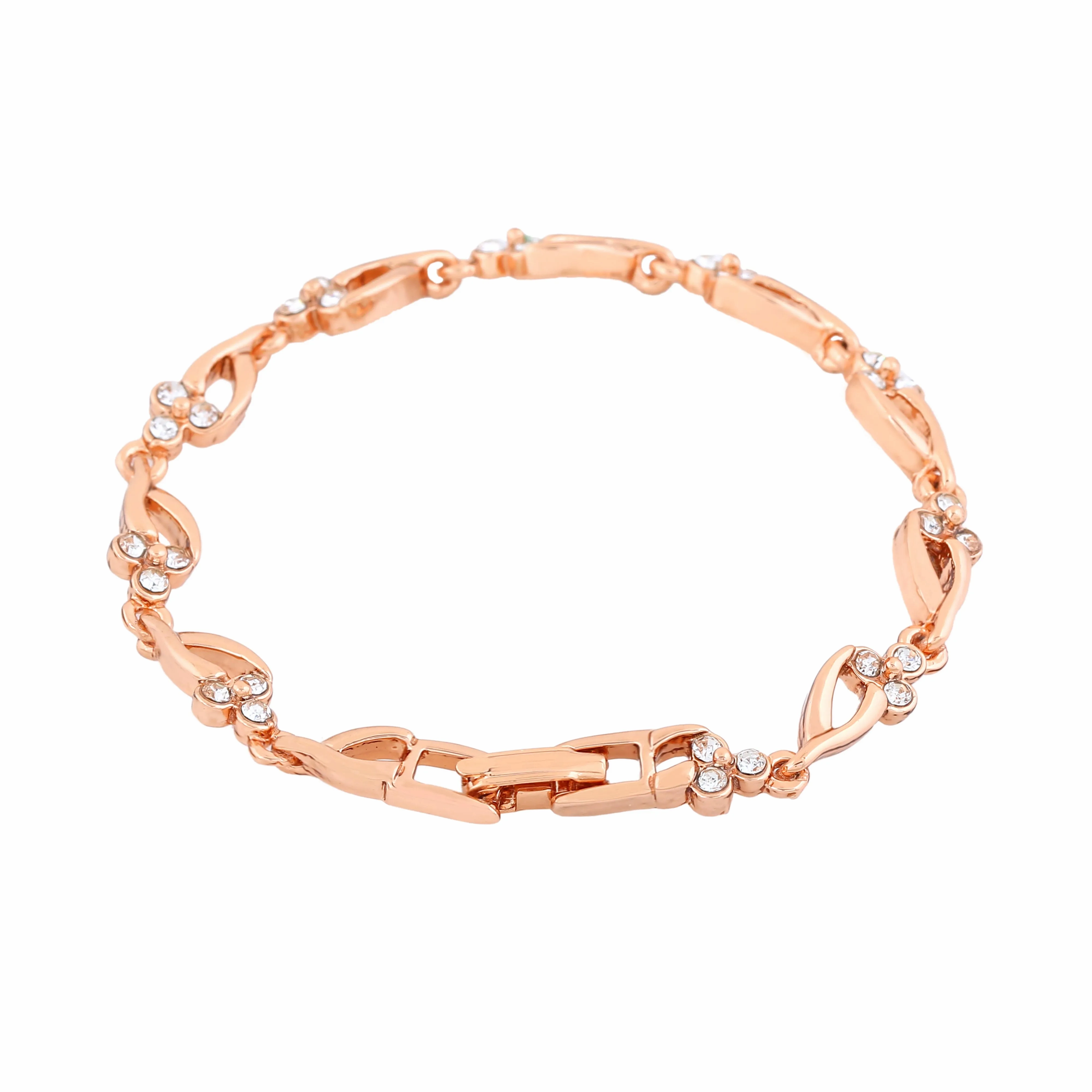 Estele Rose Gold Plated Gorgeous Bracelet with Crystals for Women