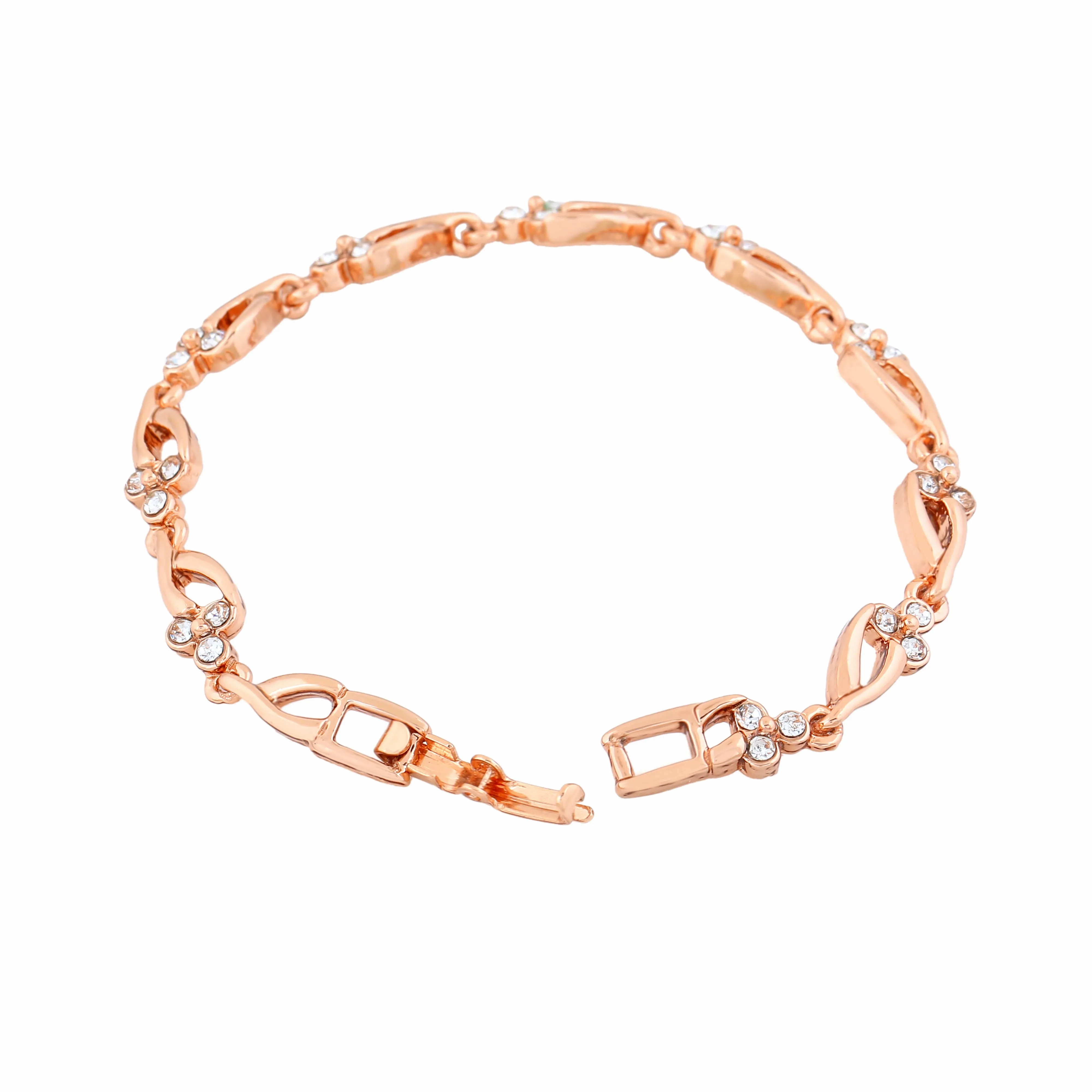 Estele Rose Gold Plated Gorgeous Bracelet with Crystals for Women
