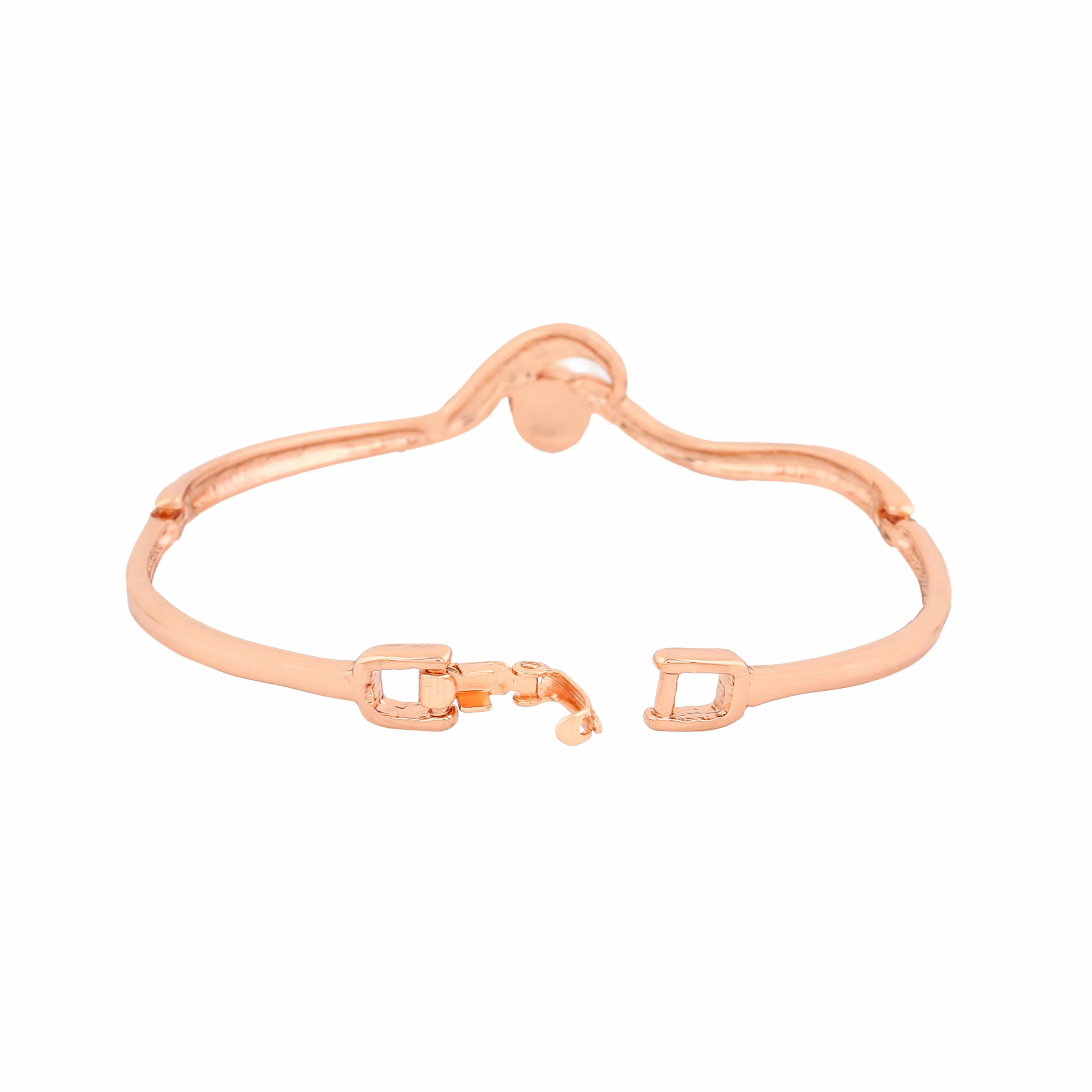 Estele Rose Gold Plated Sparkling Pearl Bracelet for Women