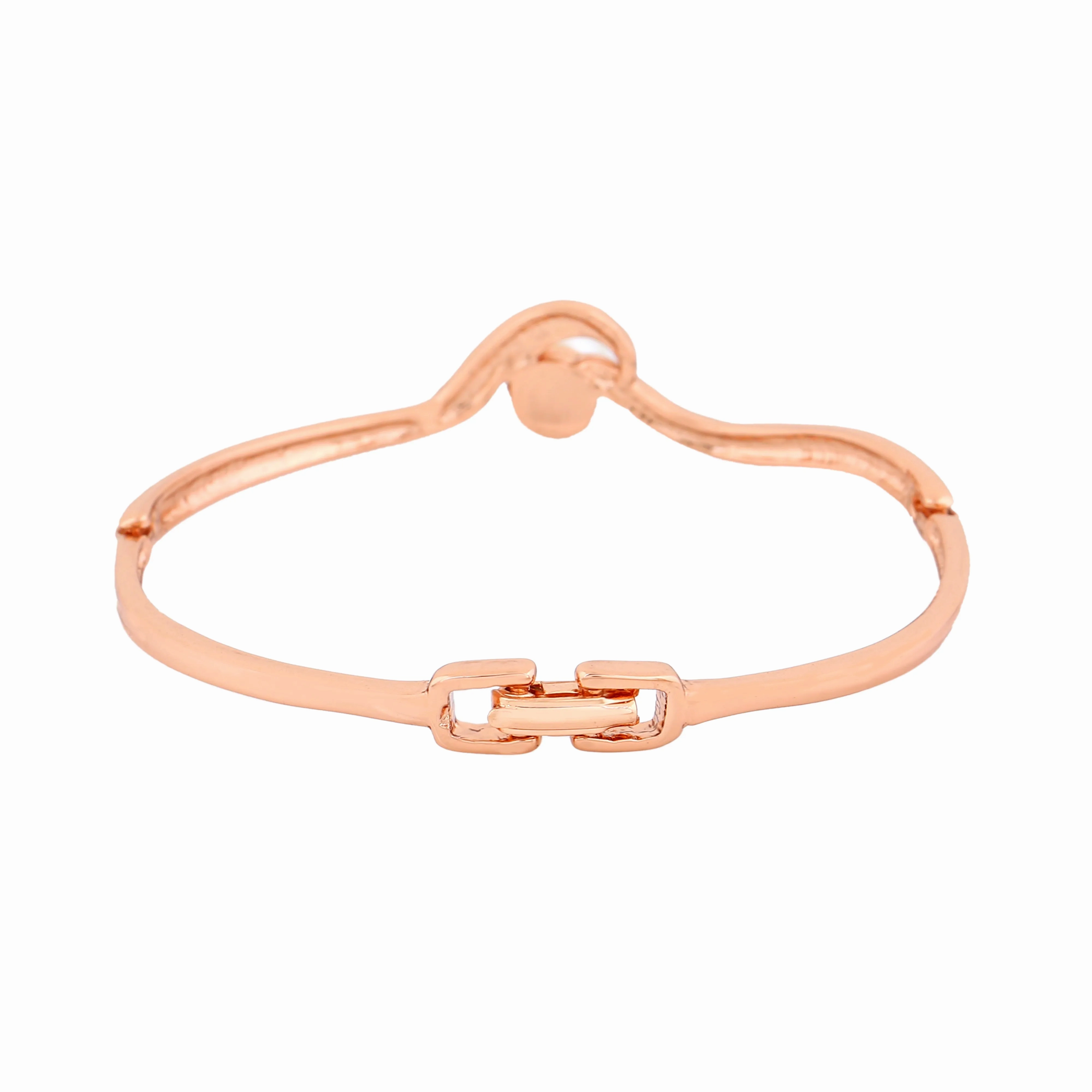 Estele Rose Gold Plated Sparkling Pearl Bracelet for Women