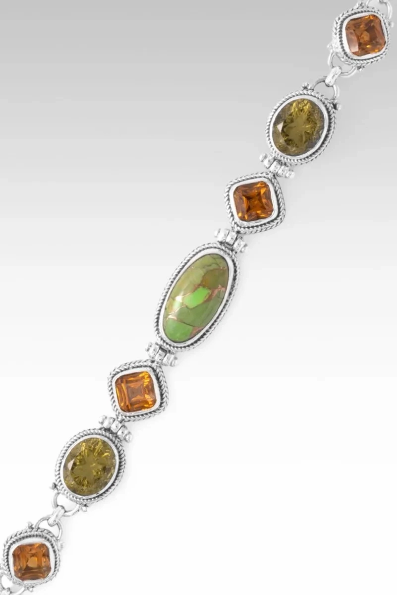 Every Fear Is Gone Bracelet? in Green Mohave Kingman Turquoise, Olive Quartz &amp; Citrine