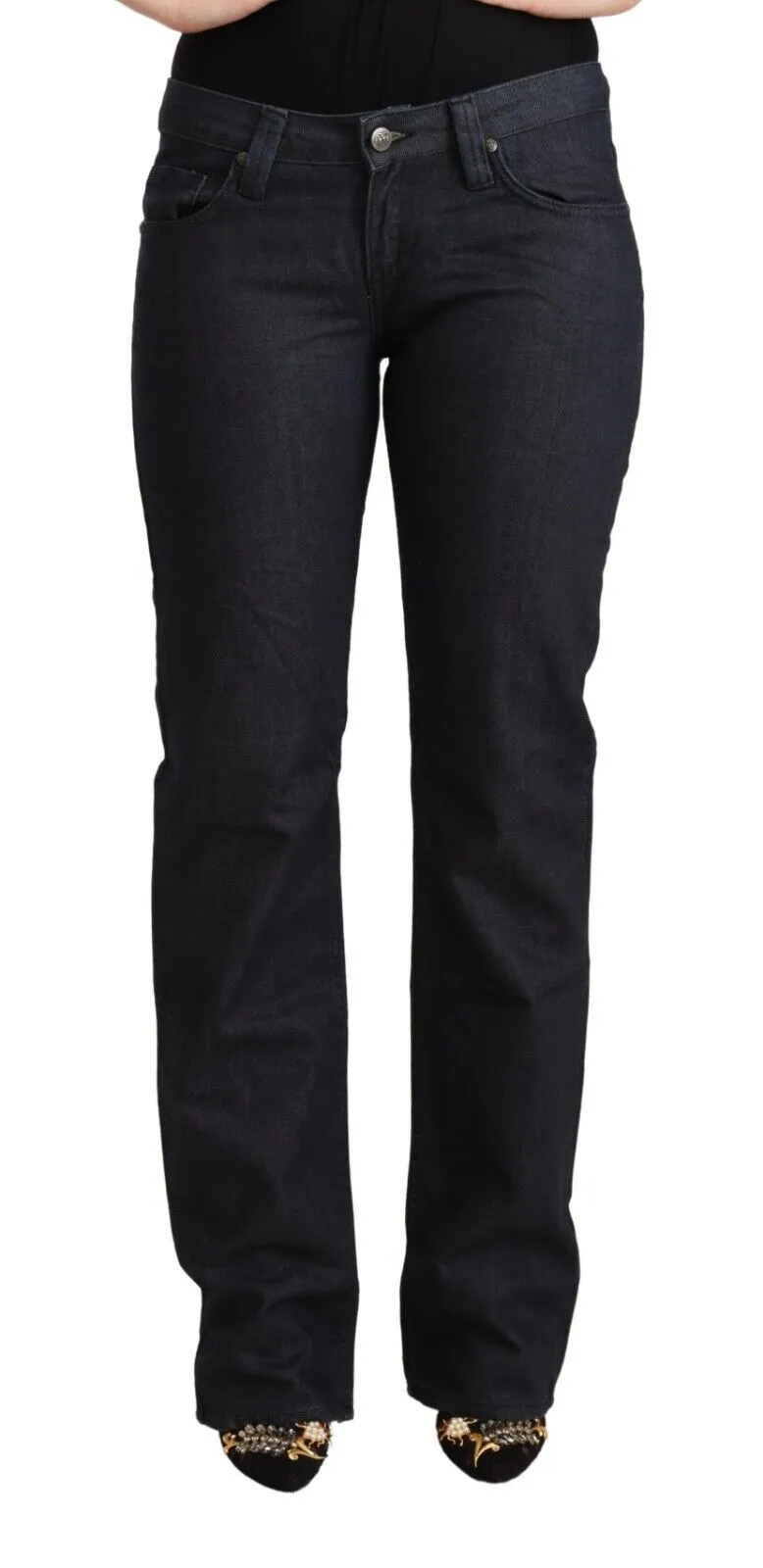 Exte Baumwolle Stretch Low Waist Gerade Damenjeans
