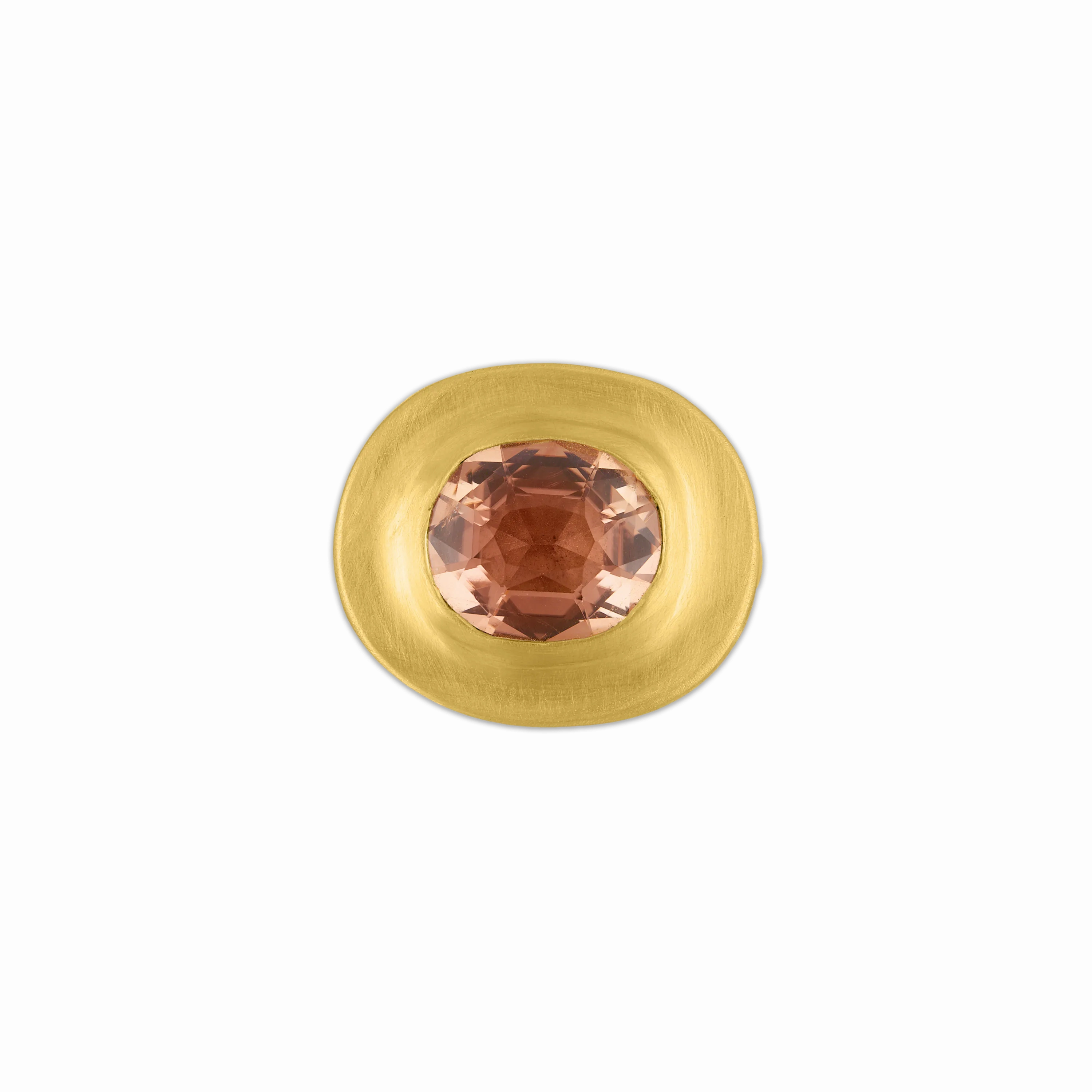 Faceted Peach Tourmaline Masona Ring