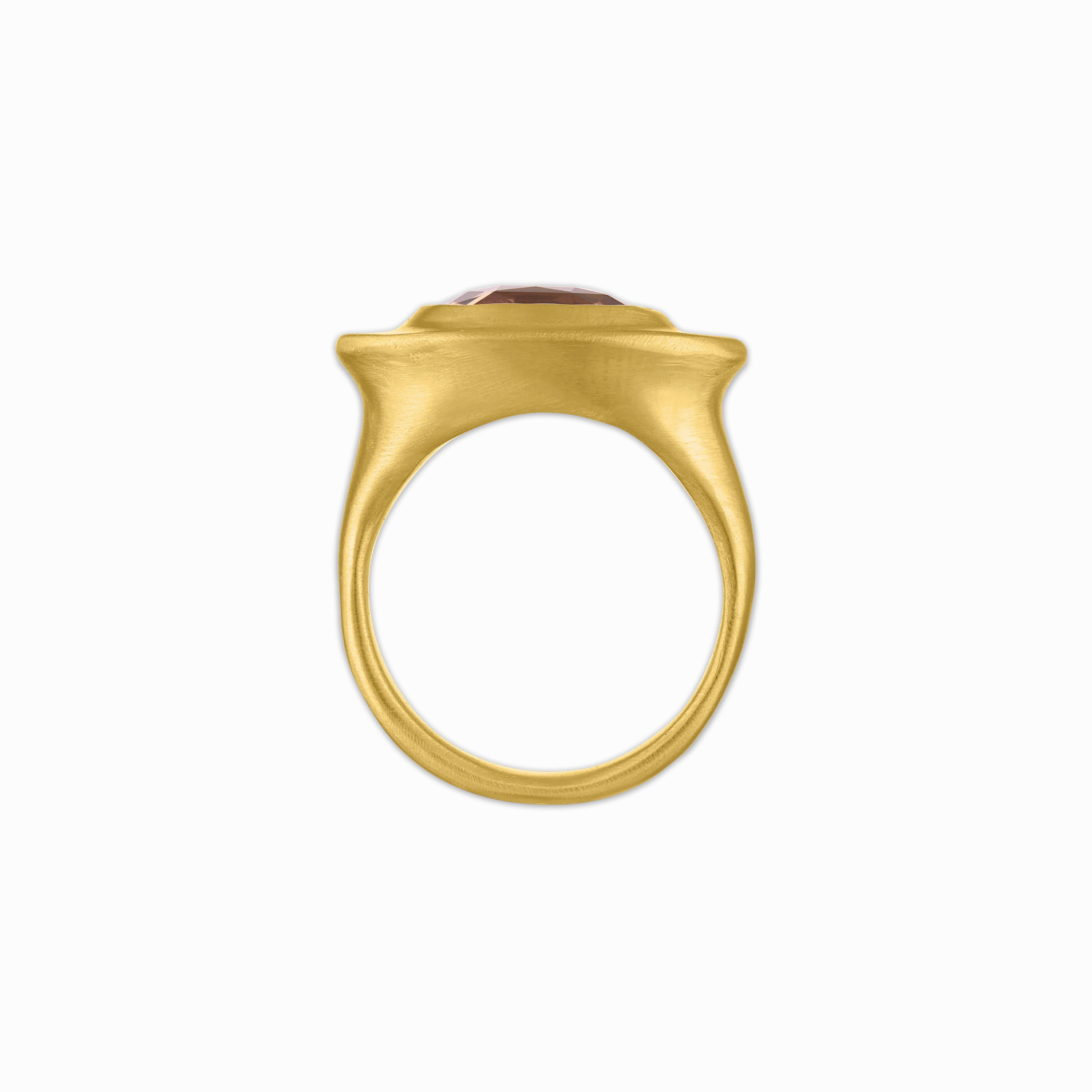 Faceted Peach Tourmaline Masona Ring