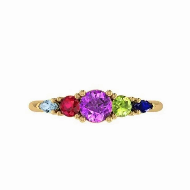 Family ring with 5 birthstones