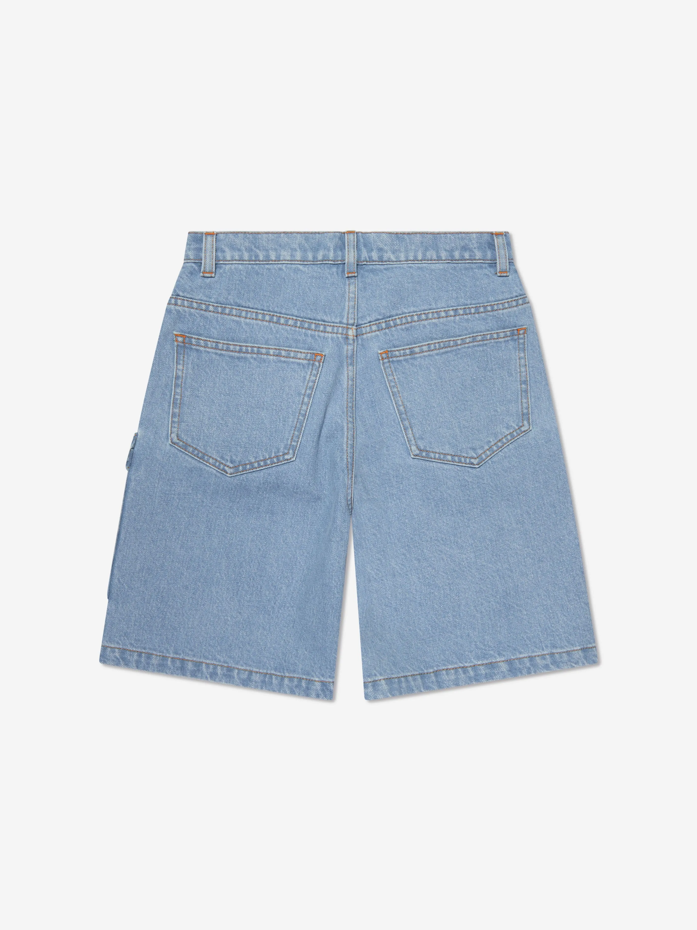 Fendi Boys Denim Shorts mit großer Logo-Tasche in Blau