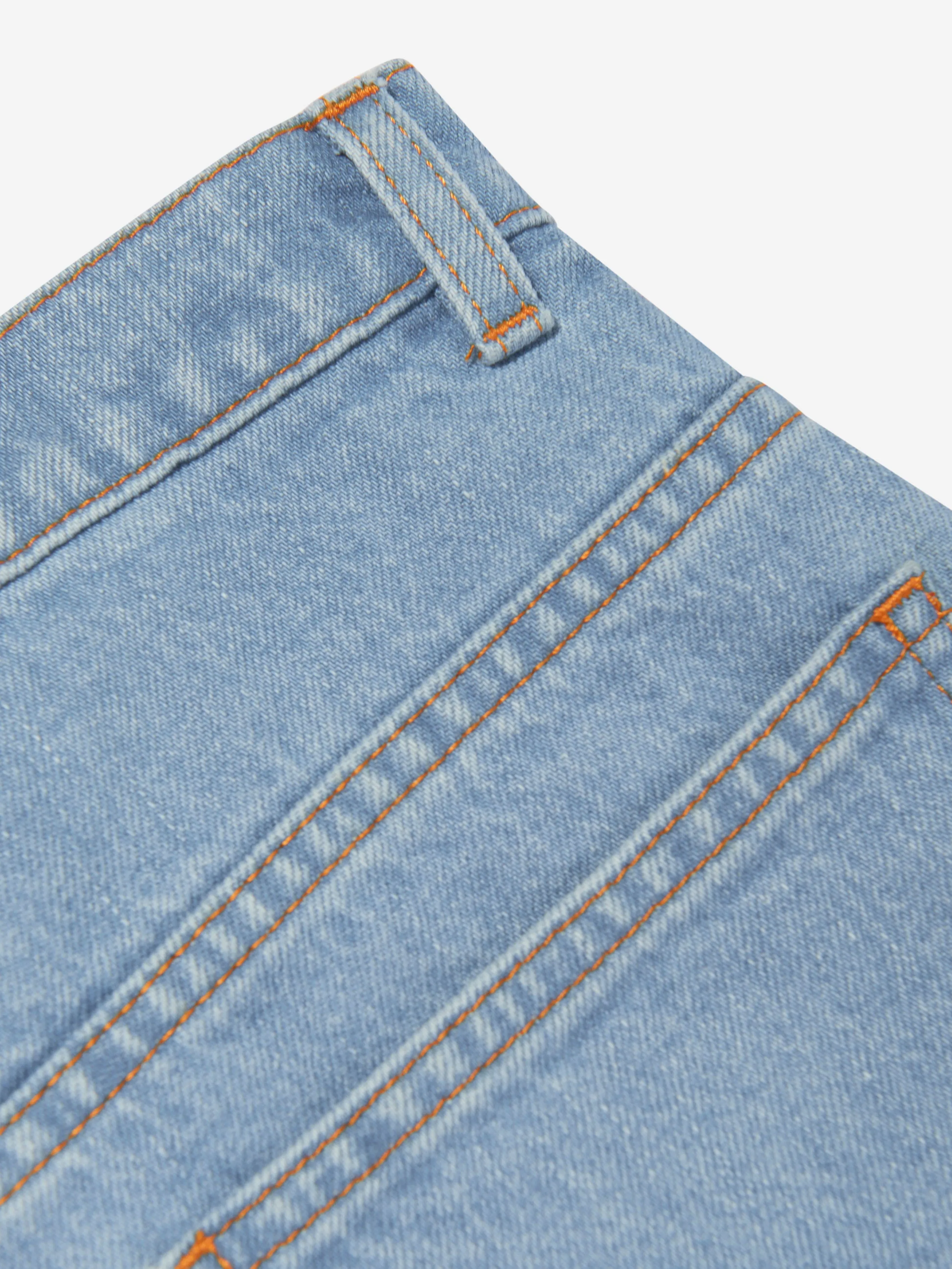 Fendi Boys Denim Shorts mit großer Logo-Tasche in Blau