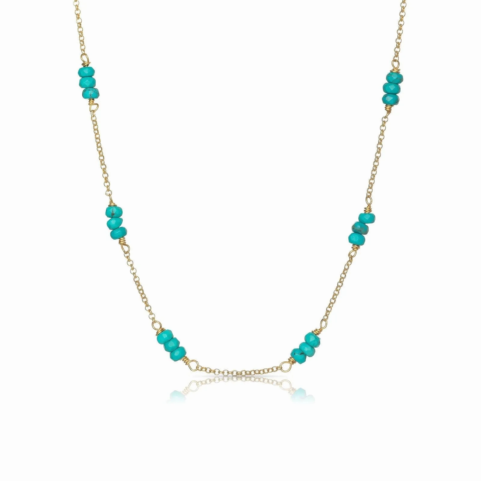 Fiji 18K Gold Plated Necklace w. Turquoise
