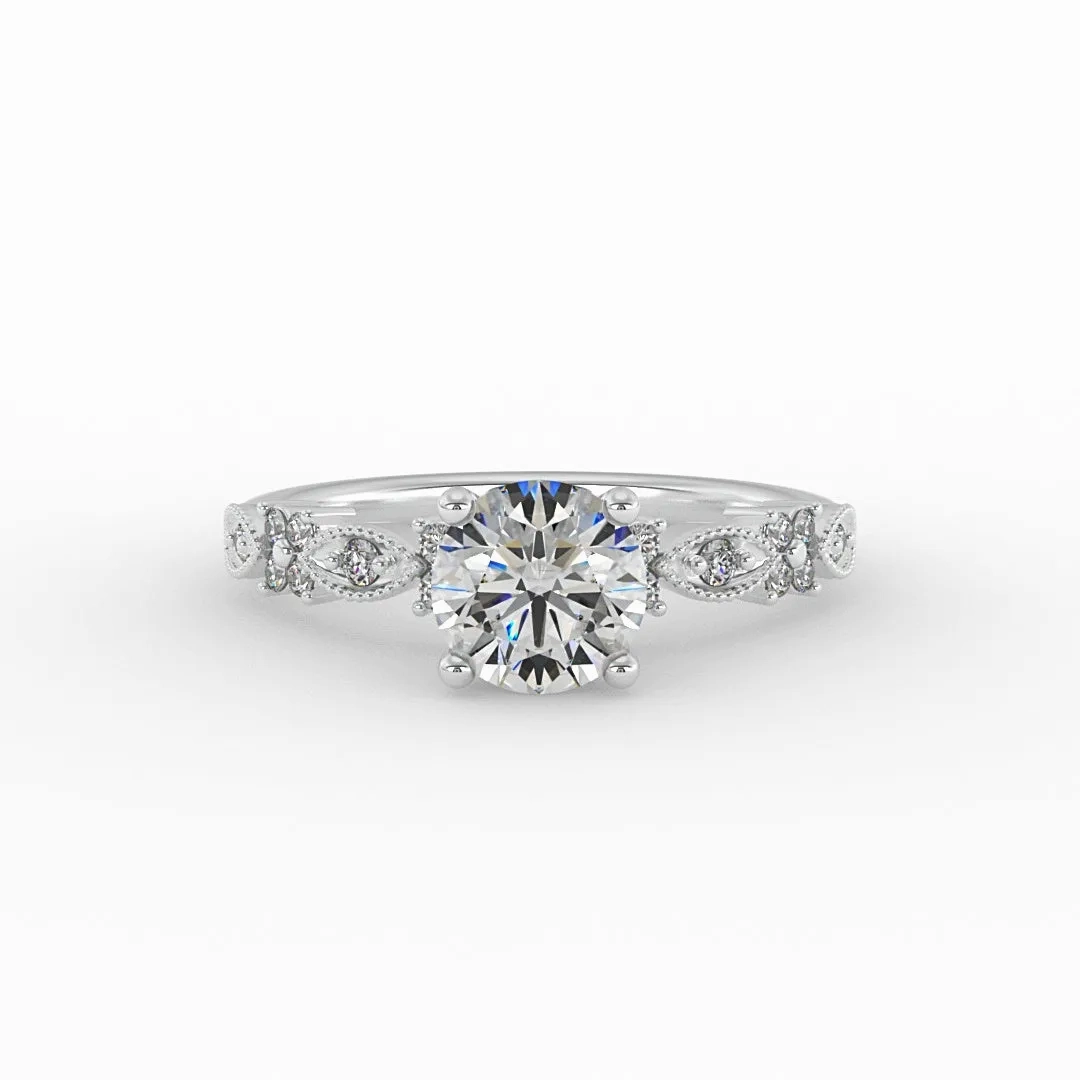 Floral Diamond Engagement Ring 1.30 ct. tw