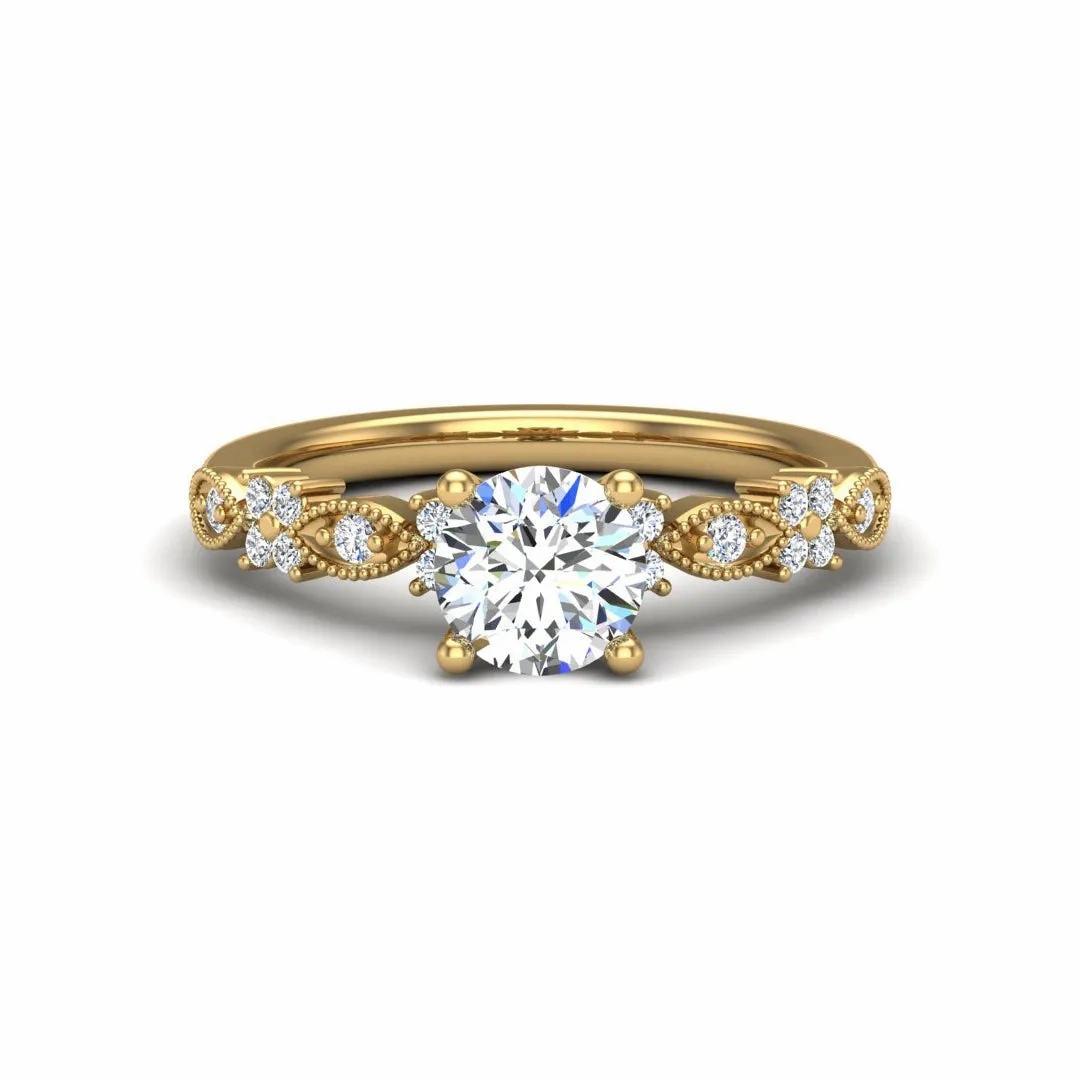 Floral Diamond Engagement Ring 1.30 ct. tw