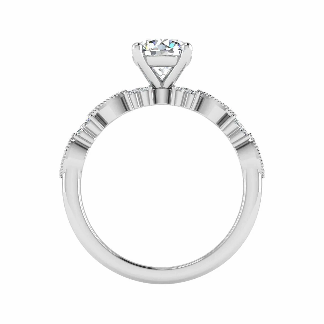 Floral Diamond Engagement Ring 1.30 ct. tw