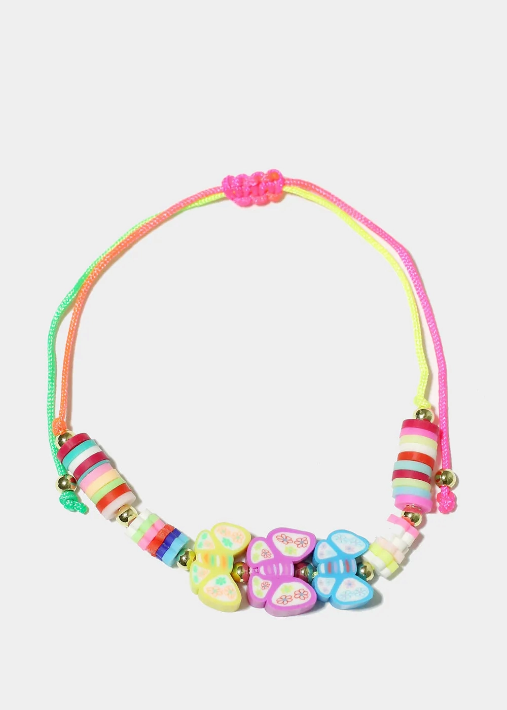 Flower &amp; Butterfly Drawstring Bracelet