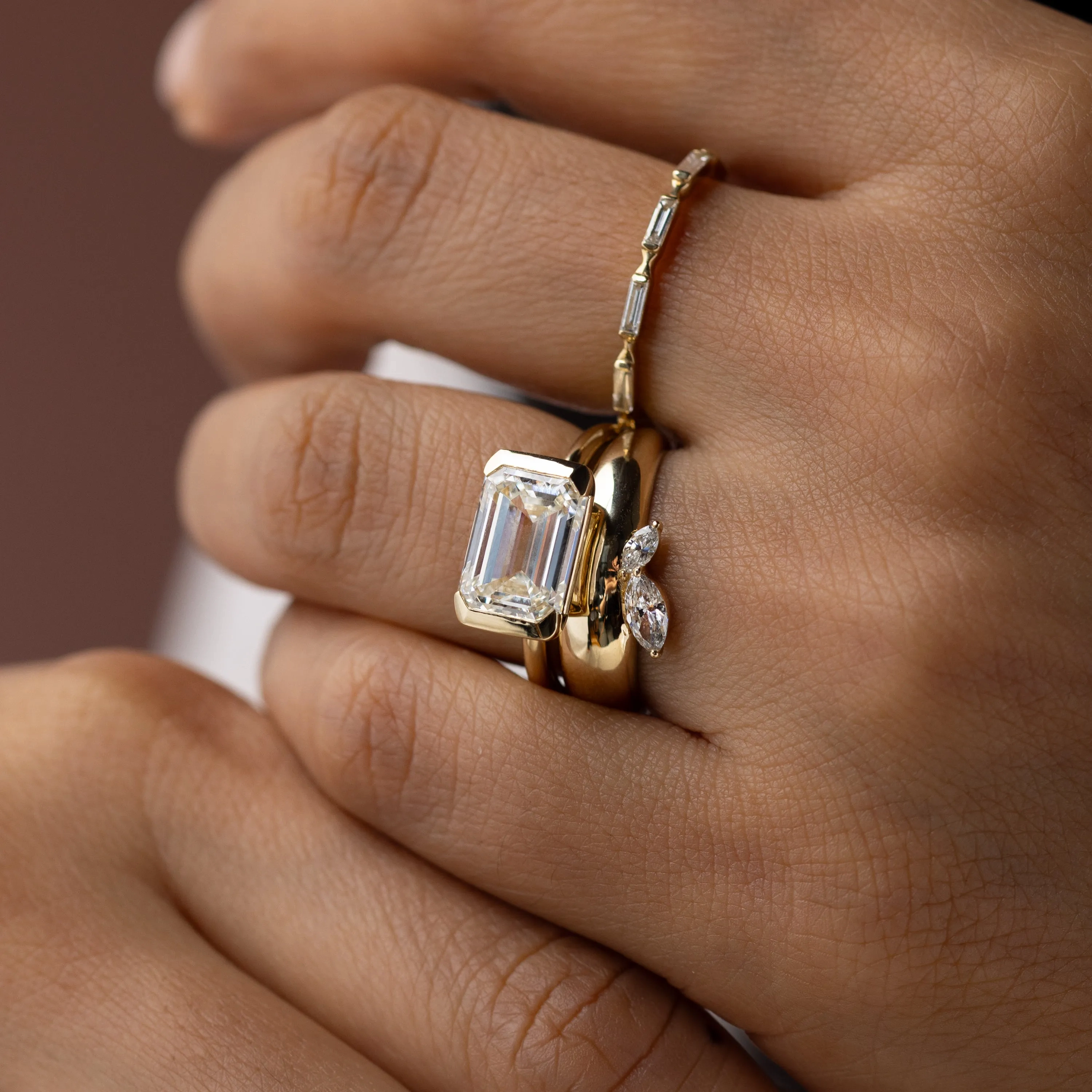 Foreshadow Band, 0.36ct. Lab-Grown Light Pink Diamond