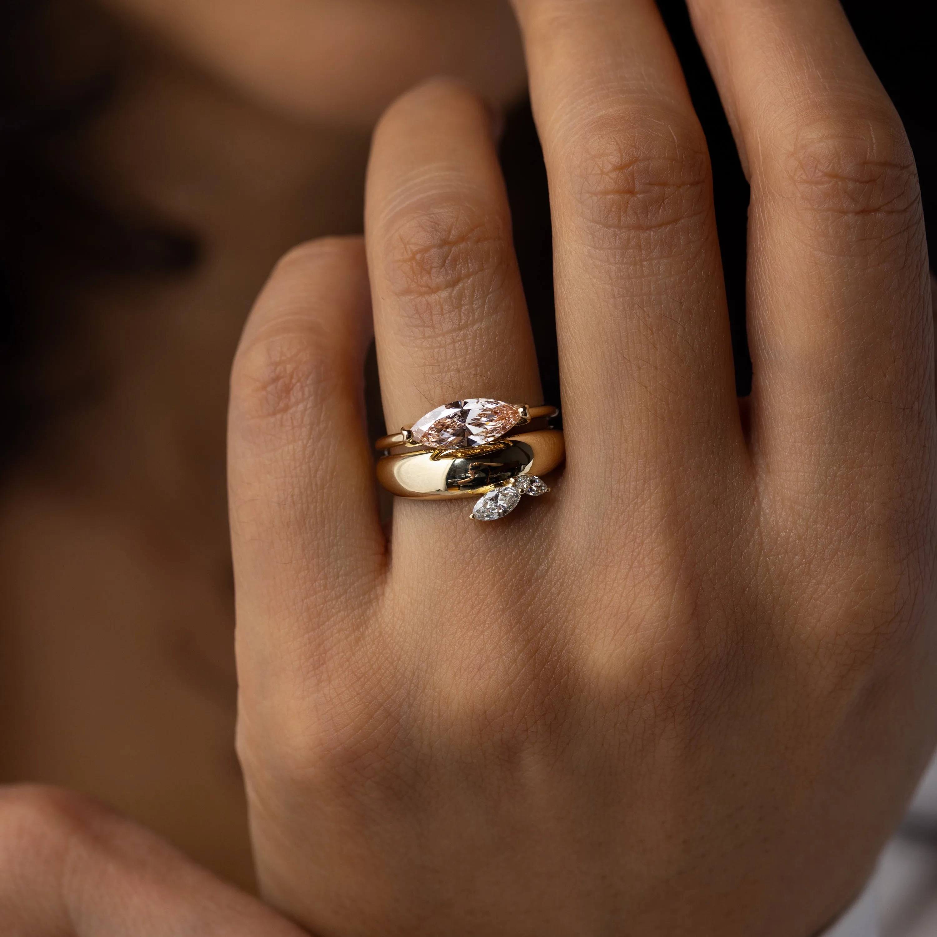 Foreshadow Band, 0.36ct. Lab-Grown Light Pink Diamond