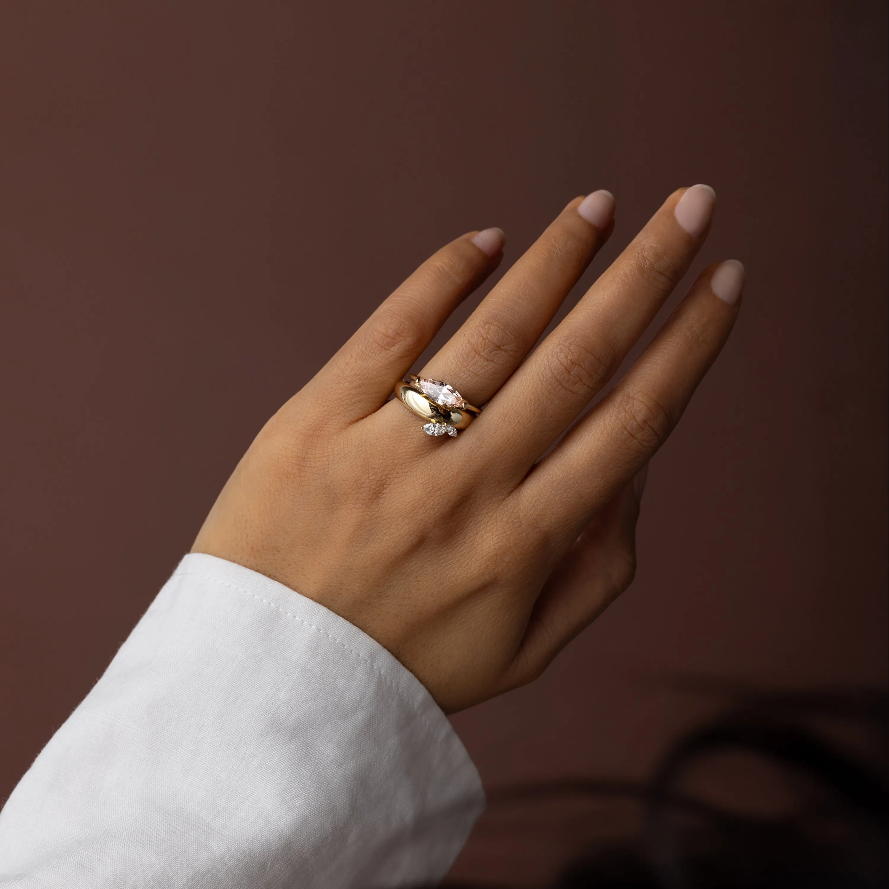 Foreshadow Band, 0.36ct. Lab-Grown Light Pink Diamond