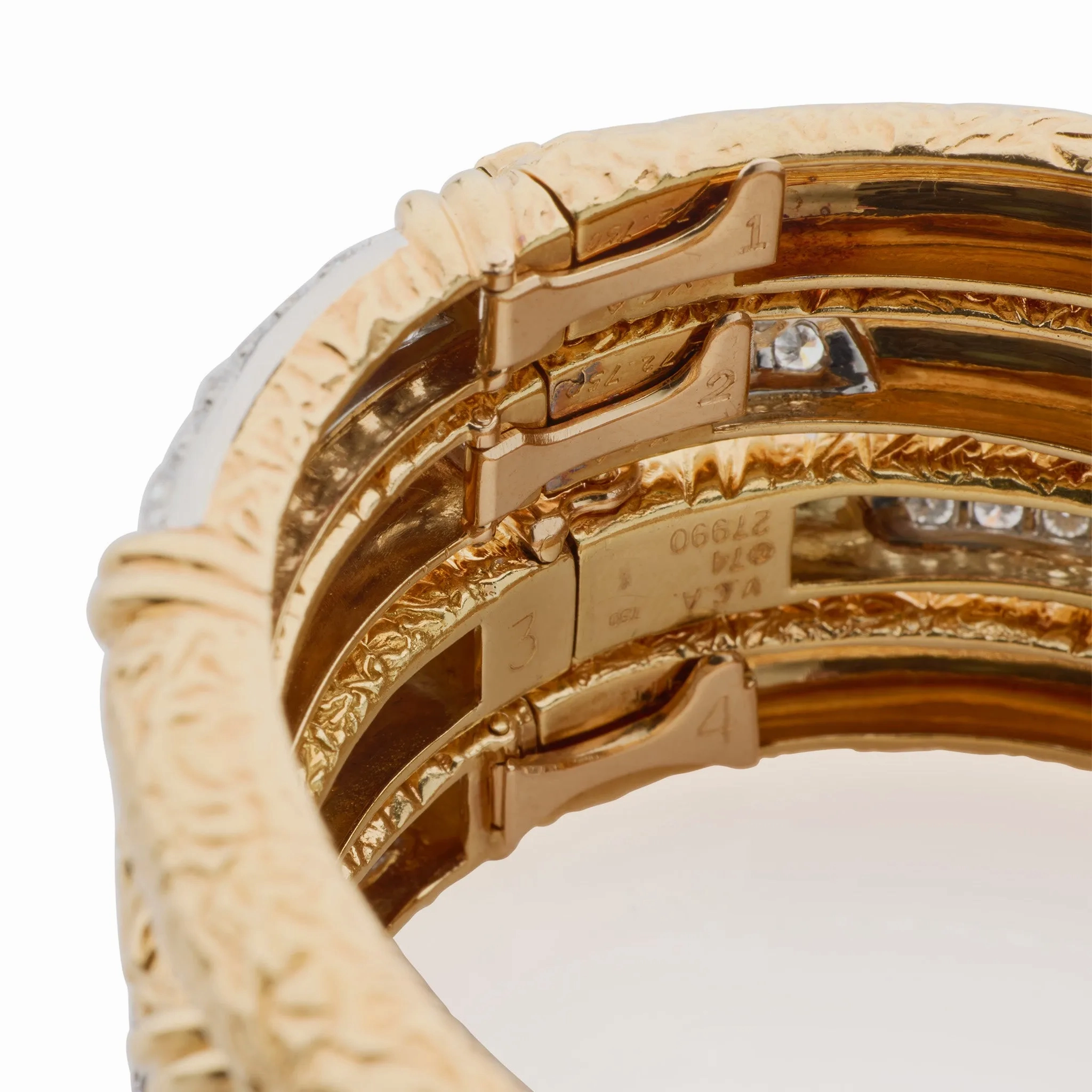 Four 1970s Van Cleef &amp; Arpels Diamond Bangle Bracelets
