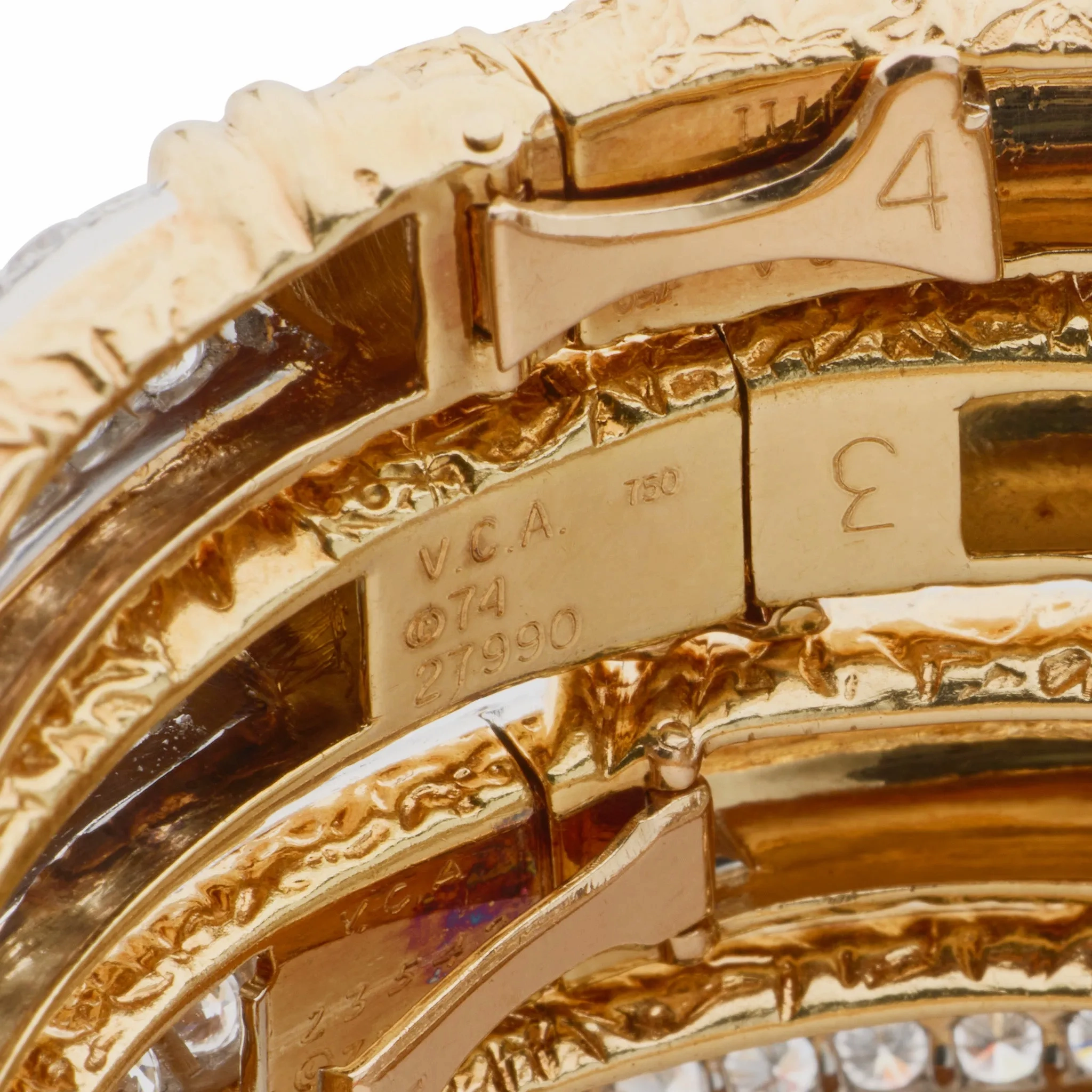Four 1970s Van Cleef &amp; Arpels Diamond Bangle Bracelets