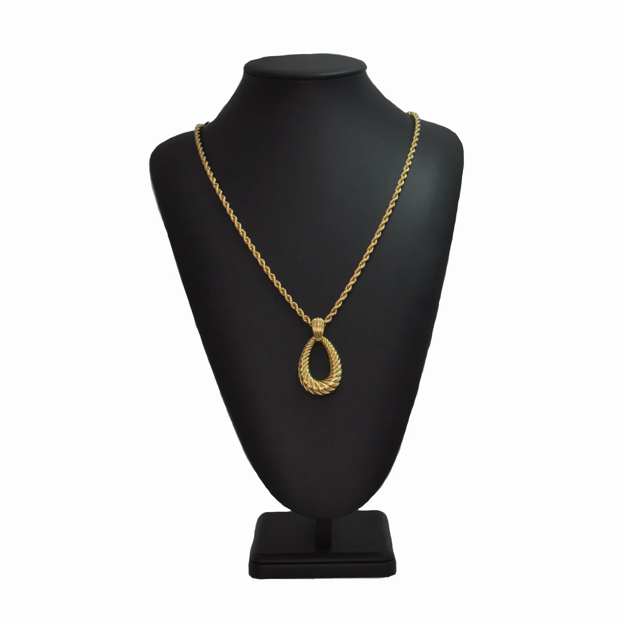 French 18k Yellow Gold Rope Chain Necklace