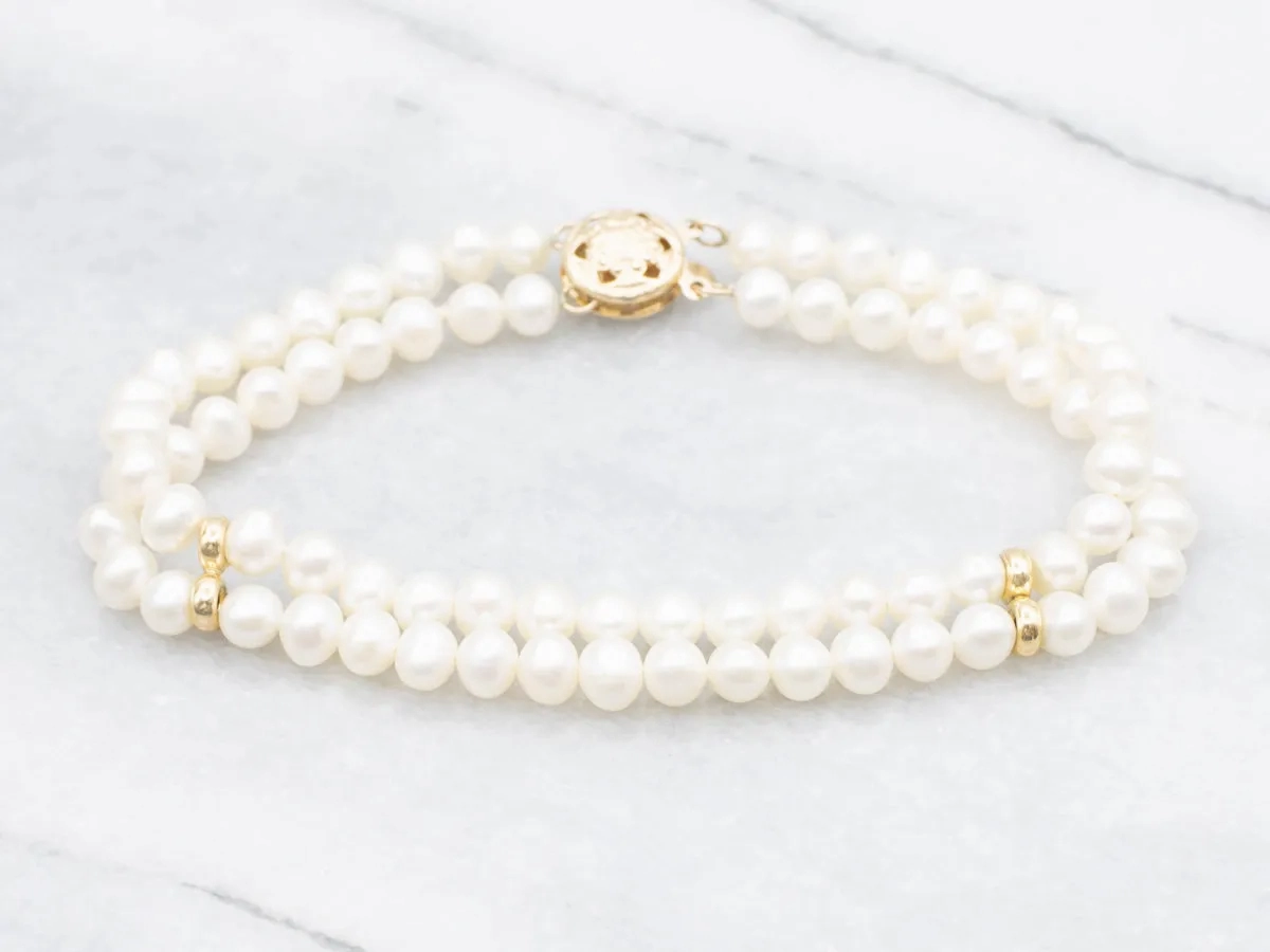 Freshwater Pearl Double Strand Bracelet
