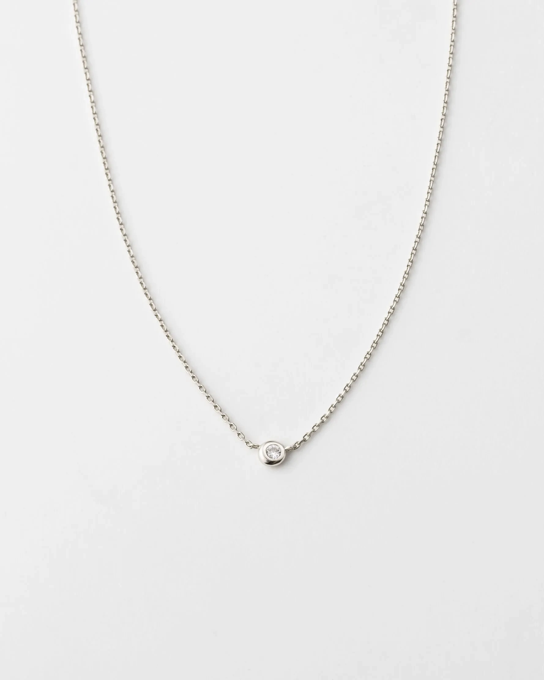 Gaia White Sapphire Solitaire Necklace