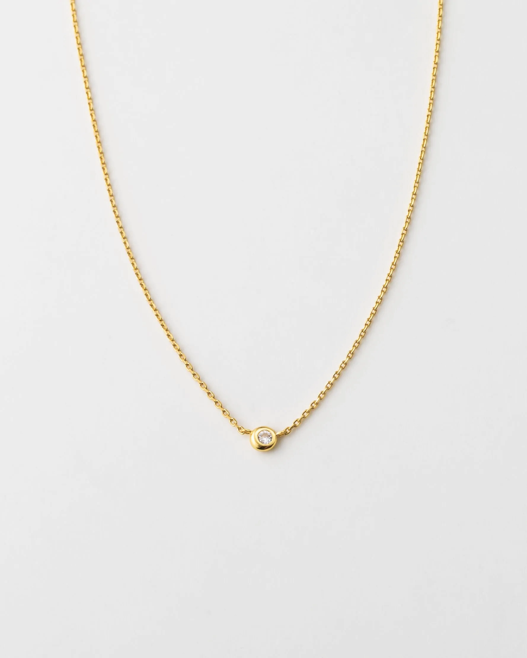 Gaia White Sapphire Solitaire Necklace
