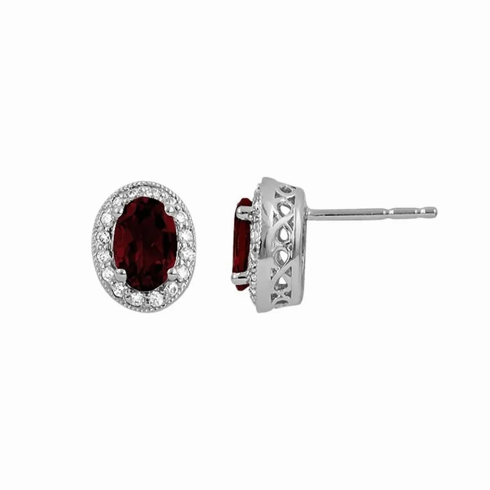 Garnet and Diamond Earrings