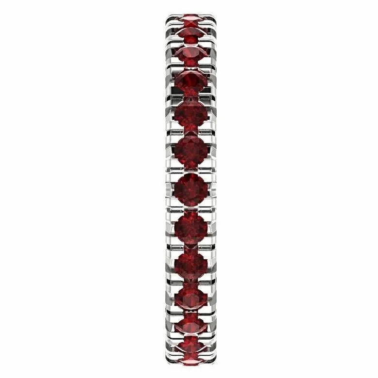 Garnet Gemstone Eternity Ring 14K White Gold