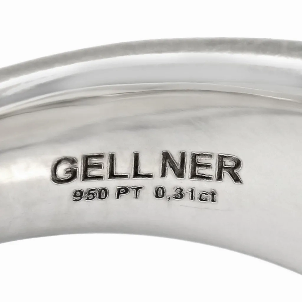 Gellner Exceptional Silver South Sea Pearl Diamond Platinum Ring