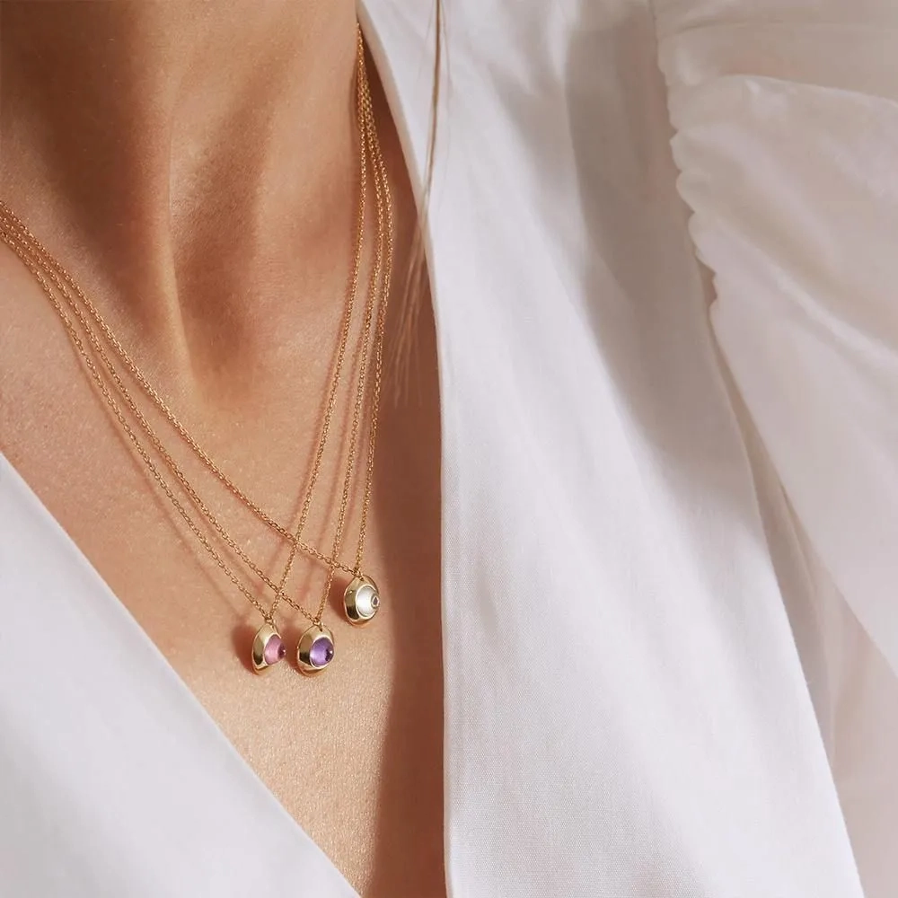 Gems of Cosmo 18K Gold Necklace w. Moonstone