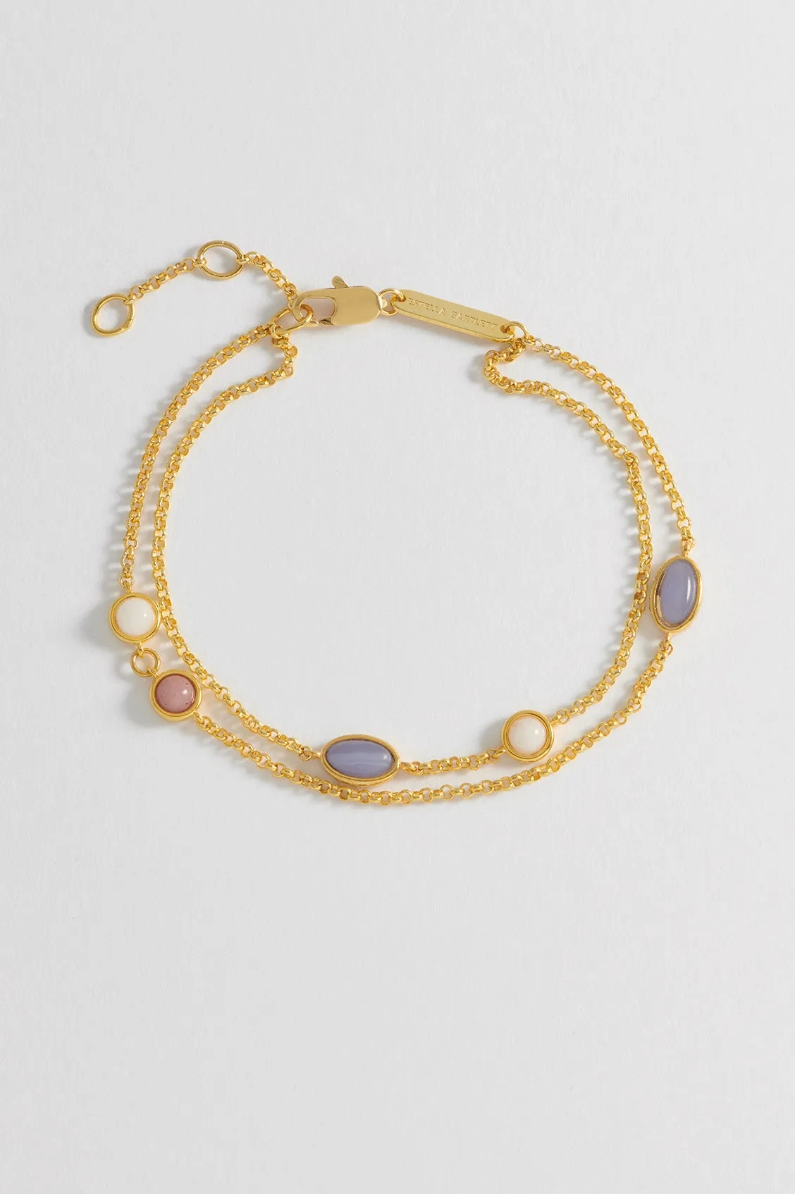 Gemstone Double Chain Bracelet