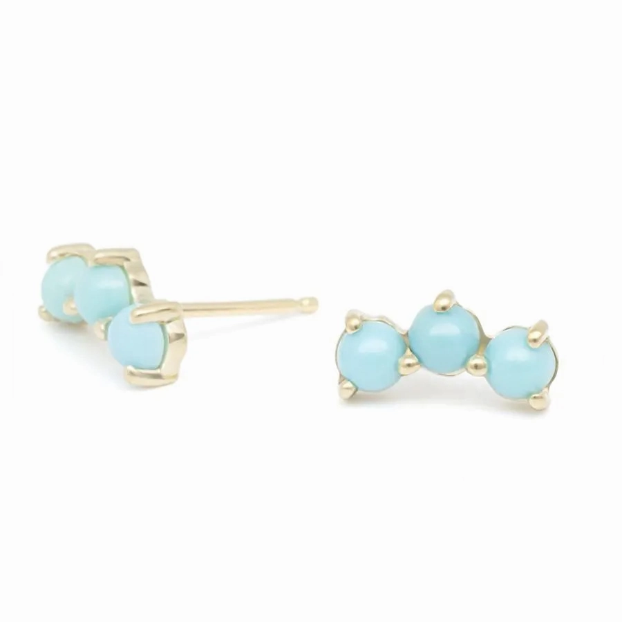Gemstone Trio Climber Earrings