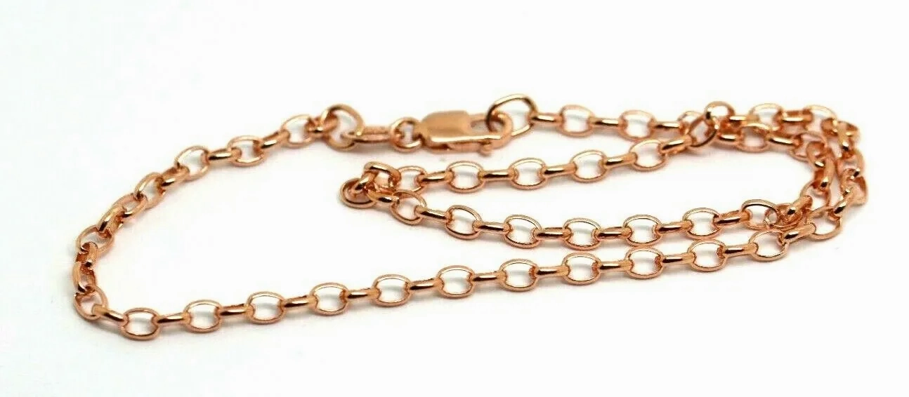 Genuine 9ct 9k Solid Yellow or Rose Gold 25cm Oval Belcher Anklet