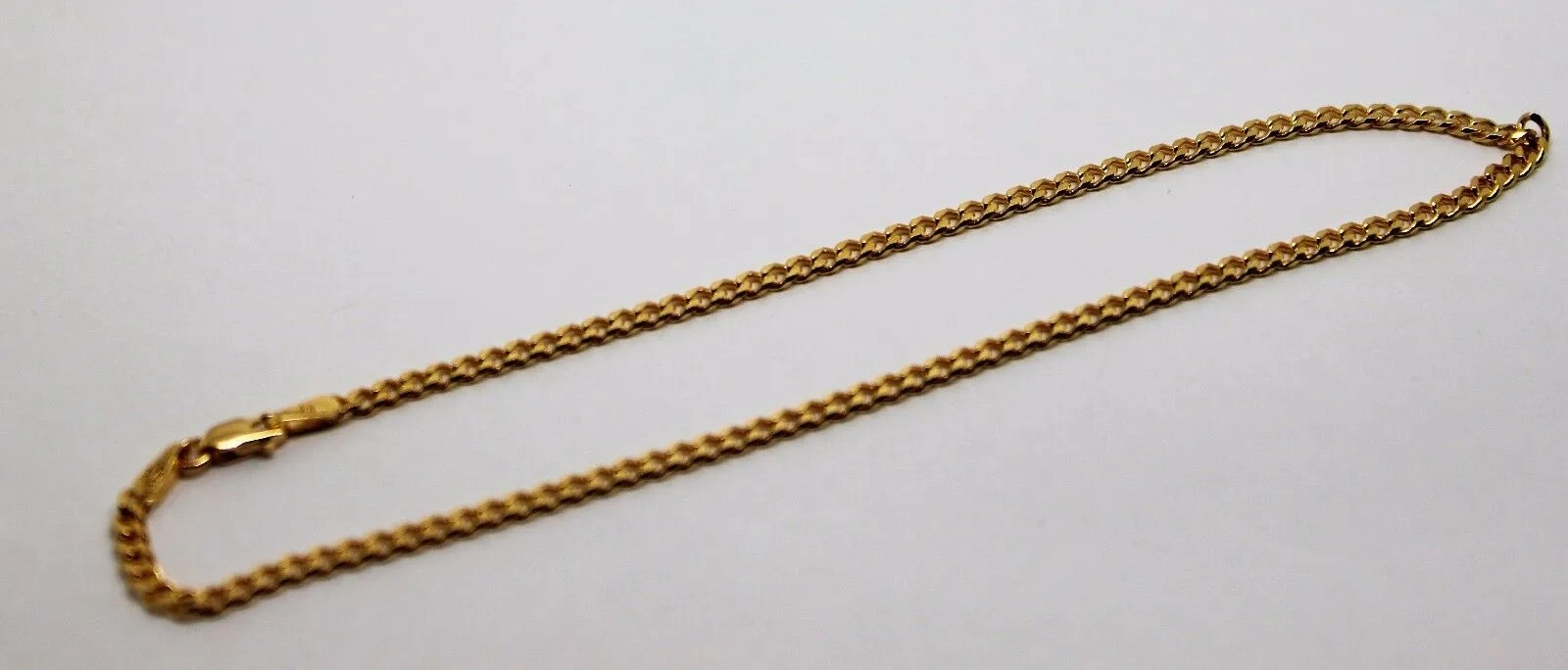 Genuine 9ct Solid Yellow Gold 25cm Kerb Curb Anklet Belcher 3.8g
