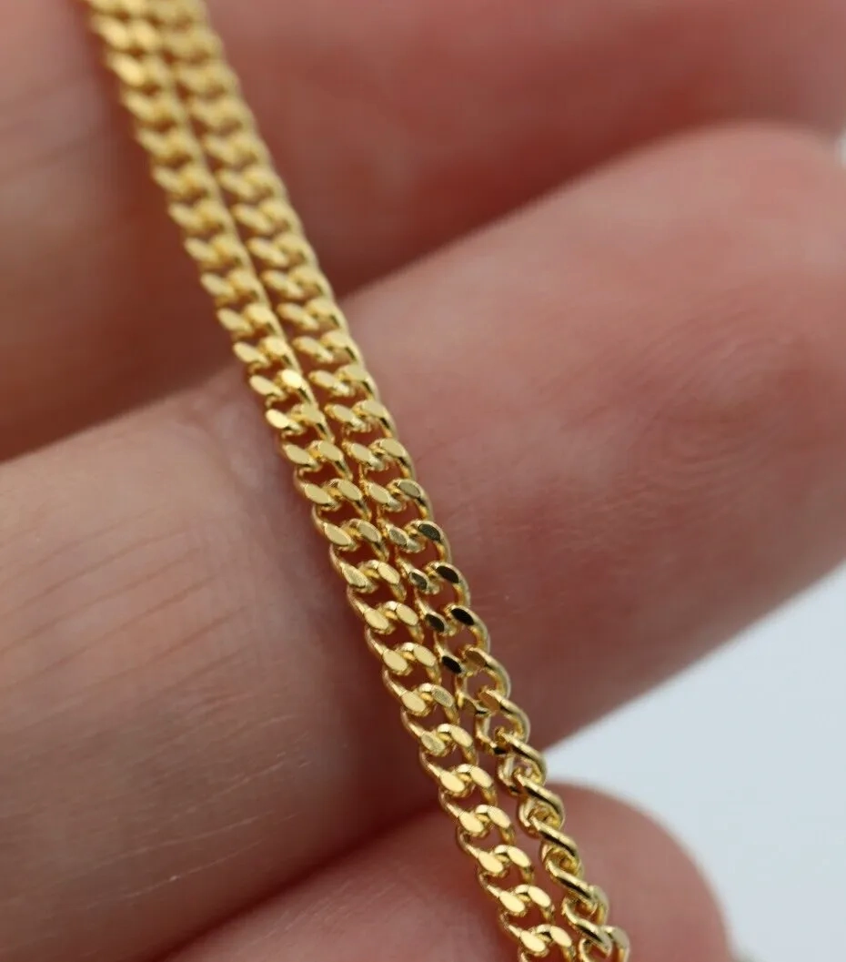 Genuine New 9ct 9k Solid Yellow Gold 25cm Curb Kerb Anklet