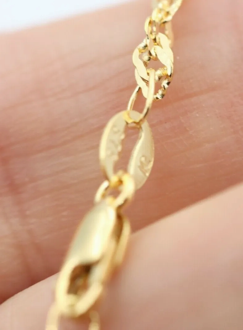Genuine New 9ct 9k Solid Yellow Gold 25cm Singapore Twist Anklet