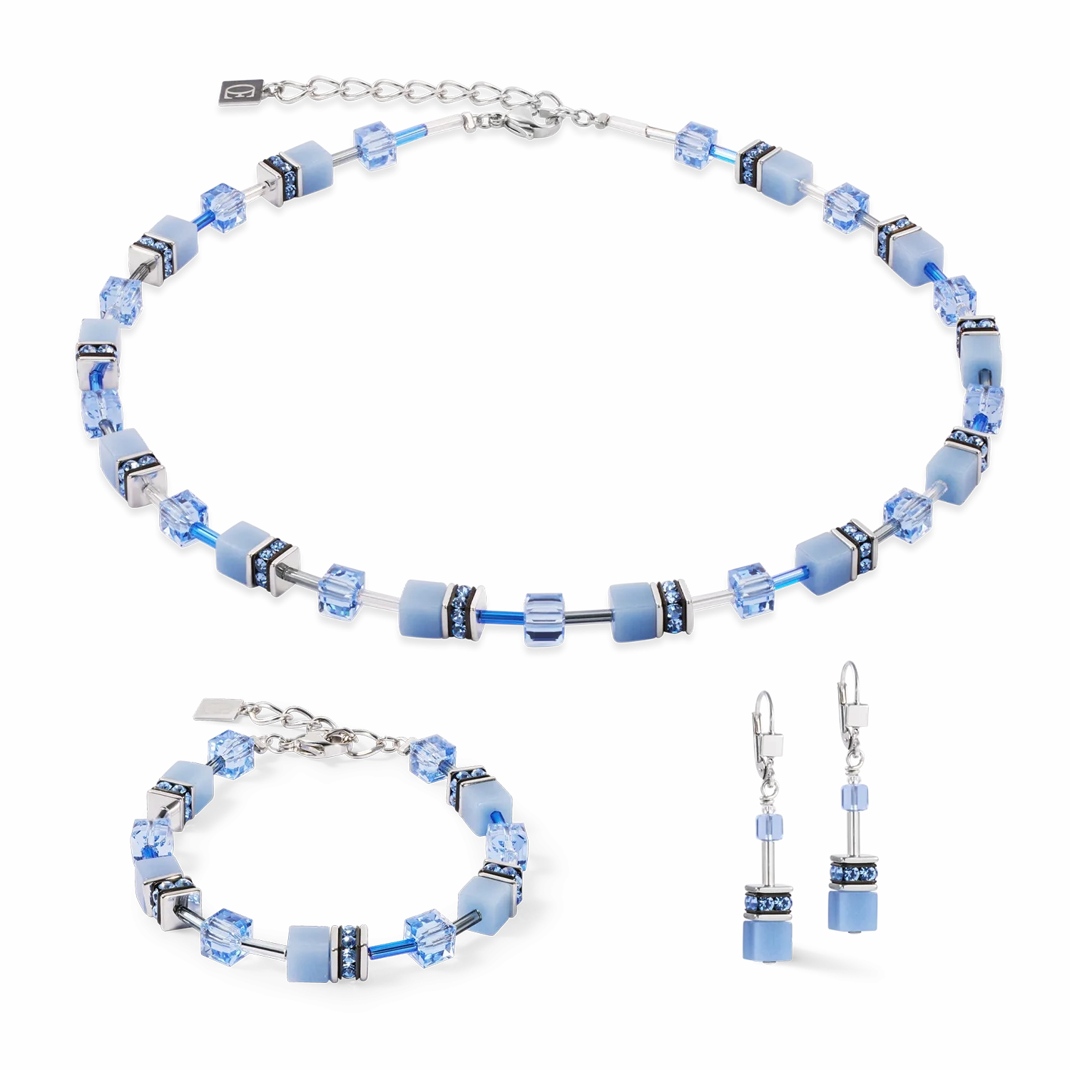 GeoCUBE? Iconic Mono Silver bracelet blue