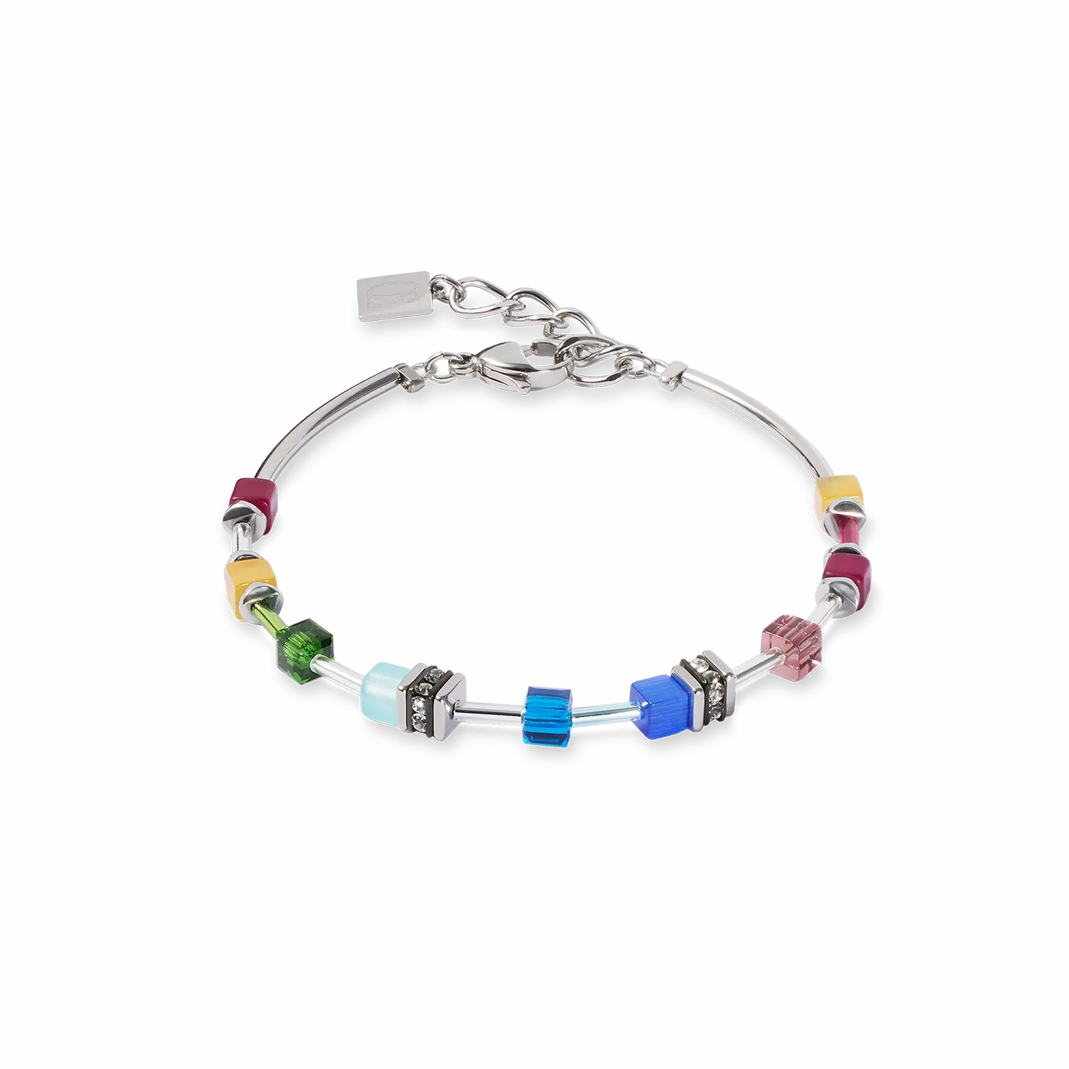 GeoCUBE? Lite Mini Bracelet Rainbow silver