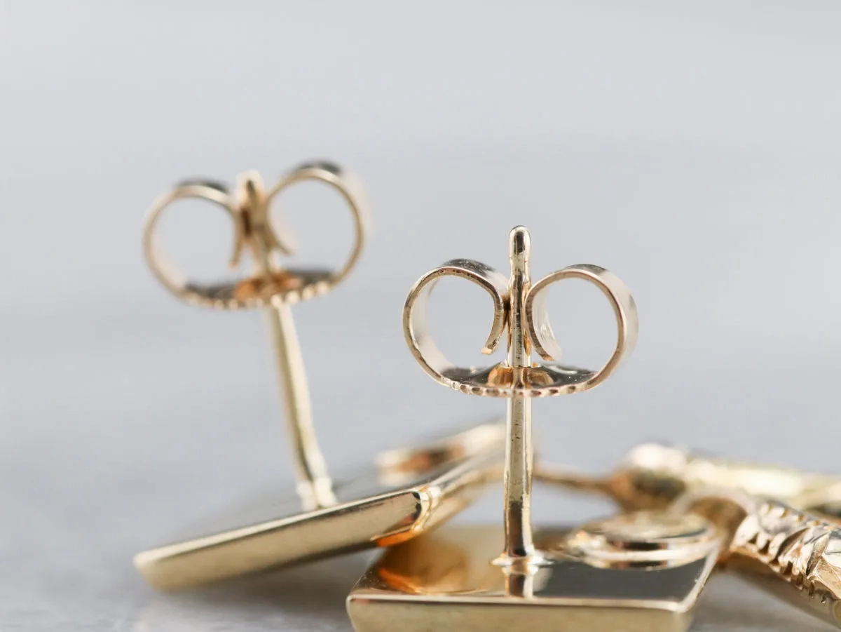Geometric Gold Drop Earrings