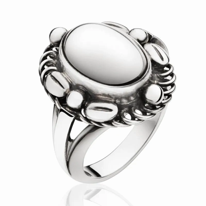 Georg Jensen Sterling Silver Moonlight Blossom Ring D