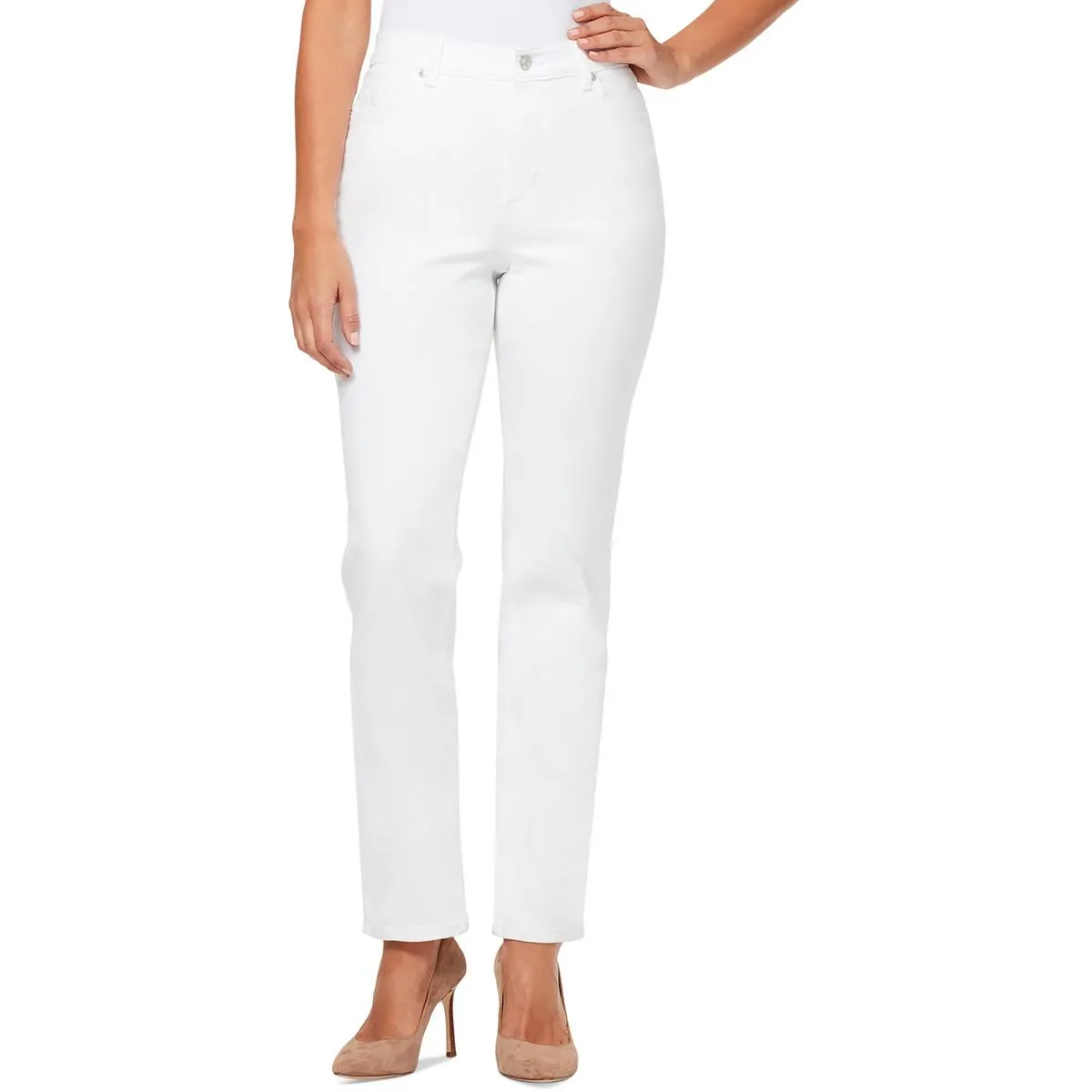 Gloria Vanderbilt Damen Petites Amanda Mid Rise Schlankmachende Straight-Leg Jeans