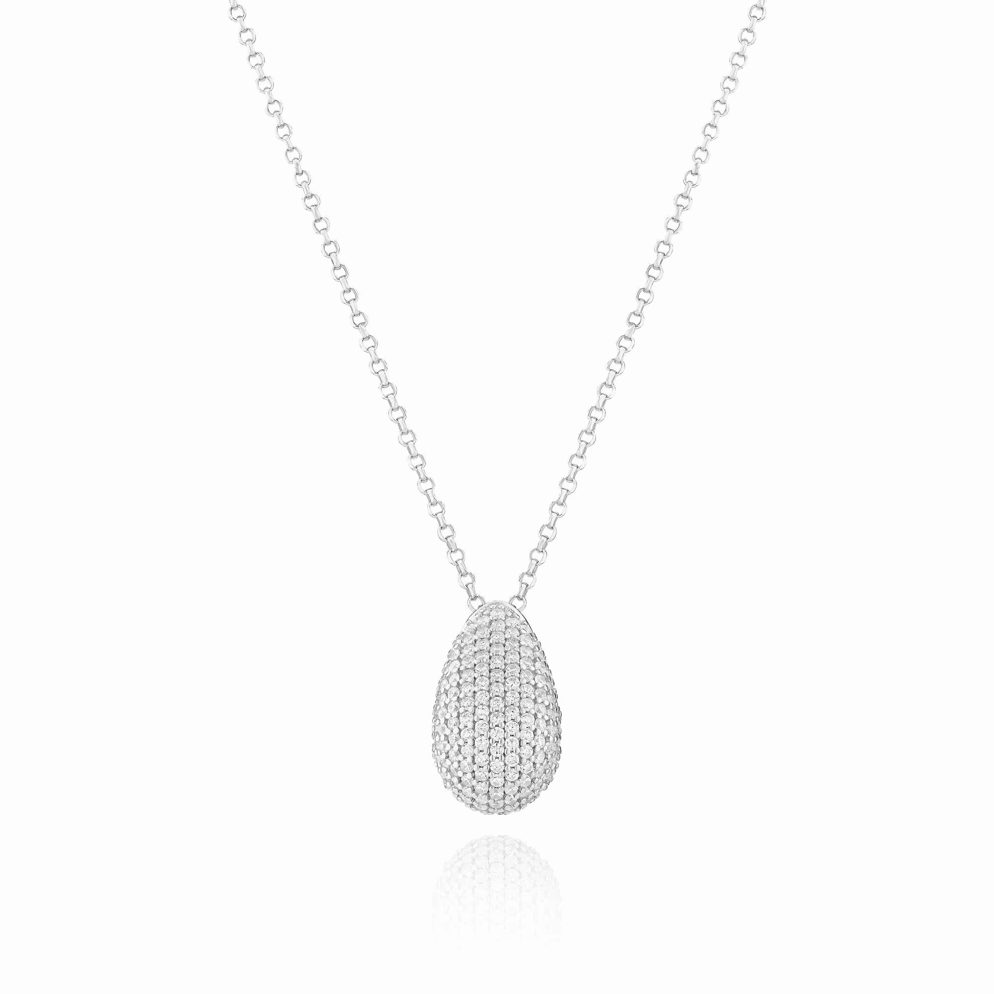 Goccia Altro Silver Necklace w. Zirconia