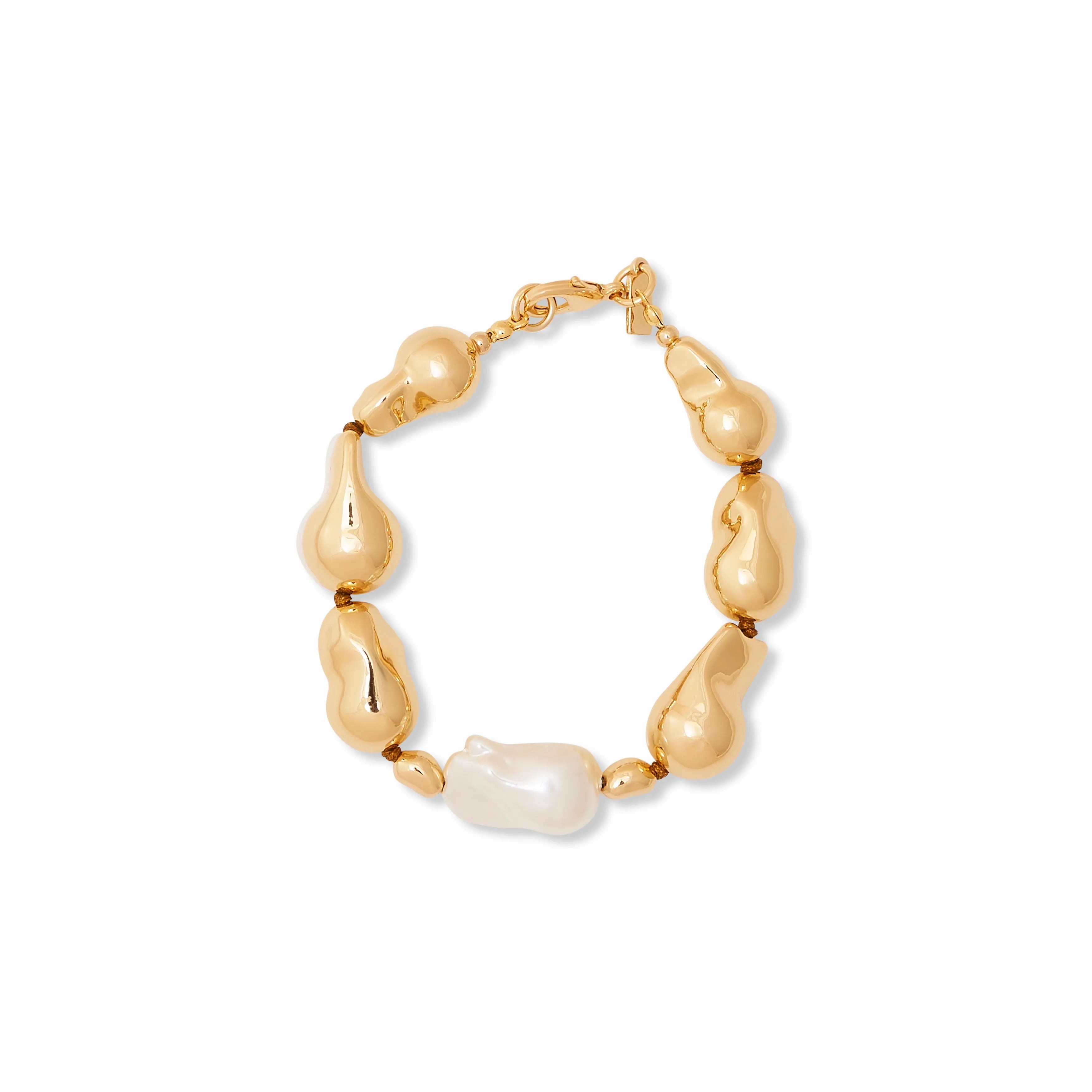 Gold &amp; Baroque Pearl Bracelet