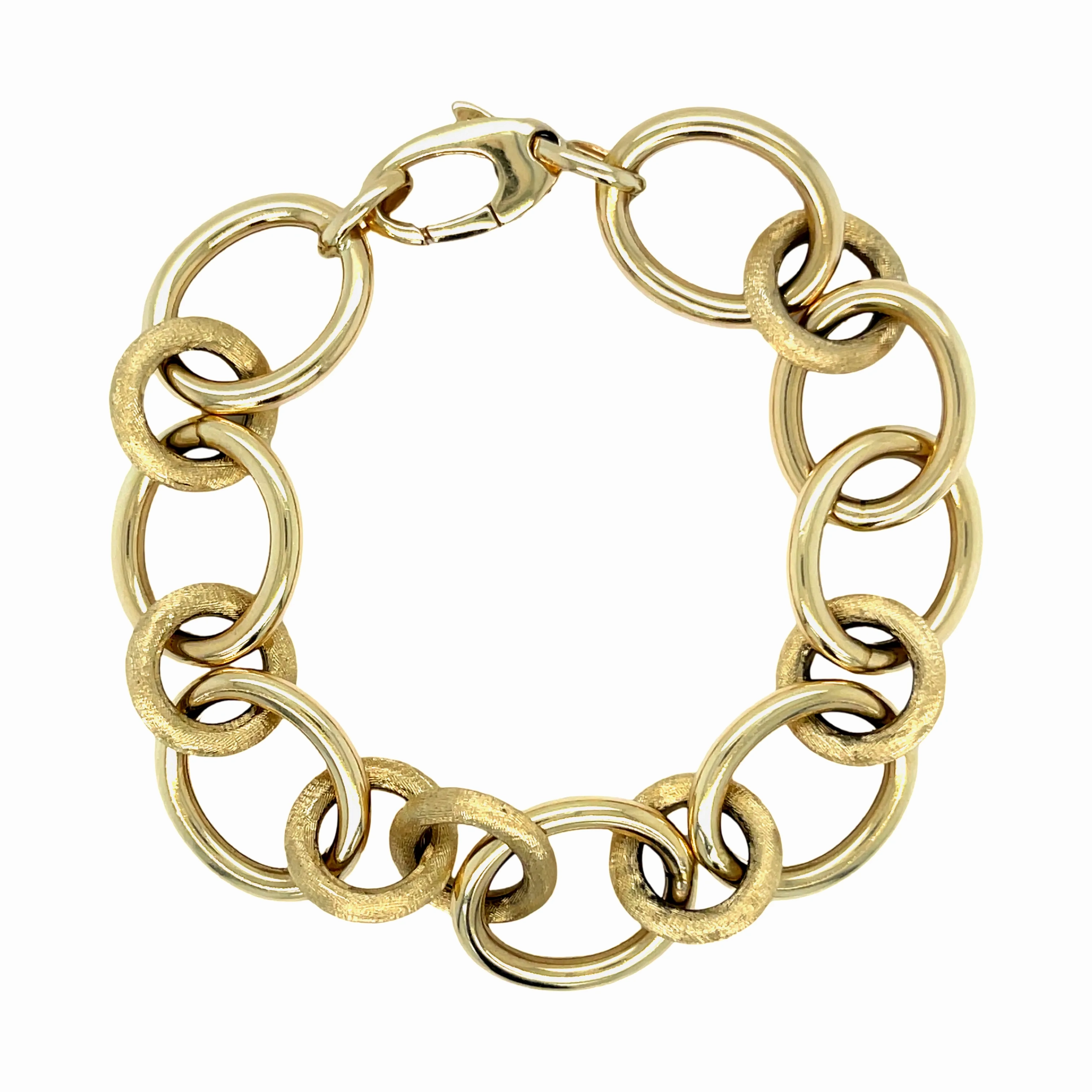 Gold &amp; Brushed Link Bracelet