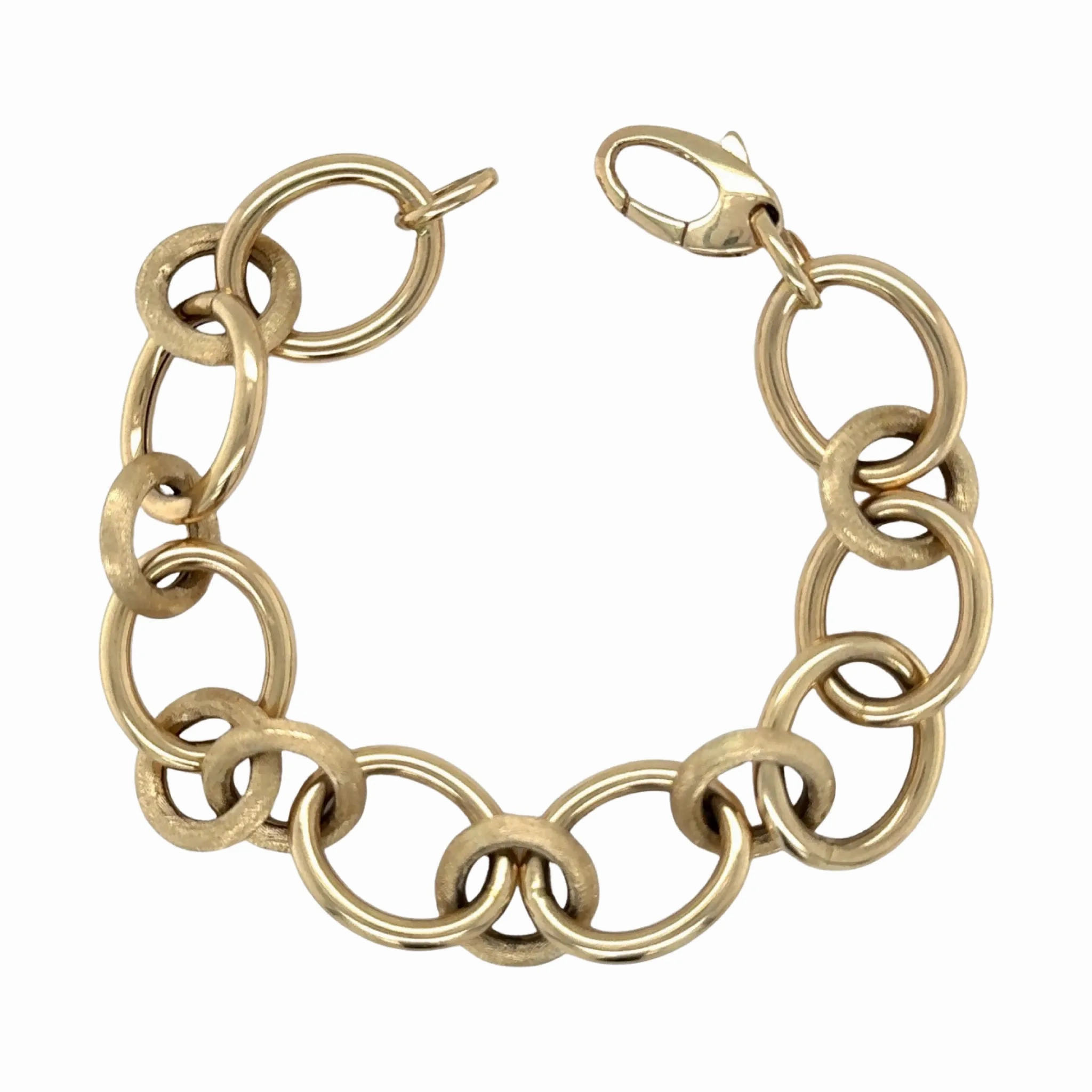 Gold &amp; Brushed Link Bracelet