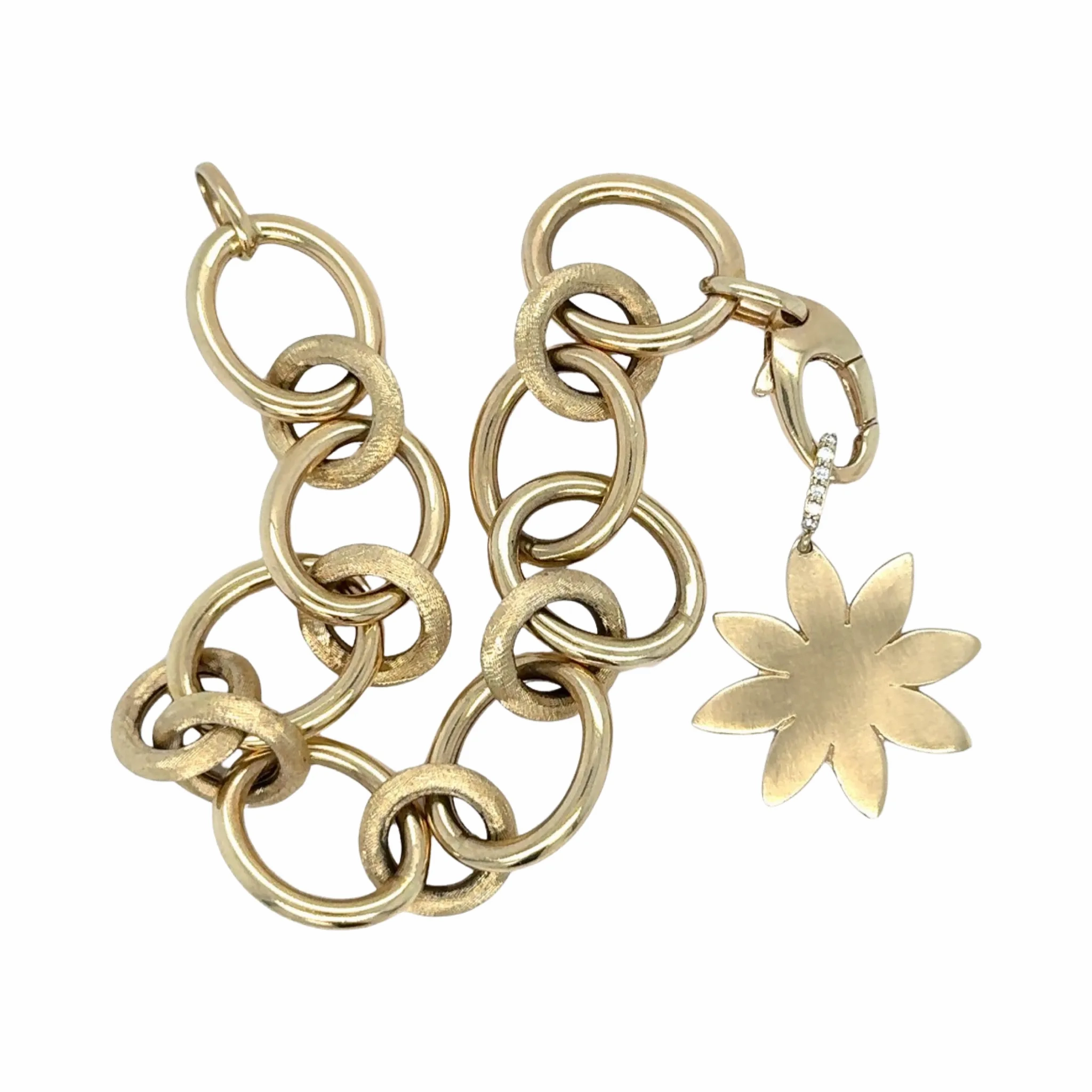 Gold &amp; Brushed Link Bracelet