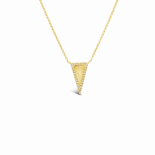 Gold &amp; Diamond Triangle Pendant