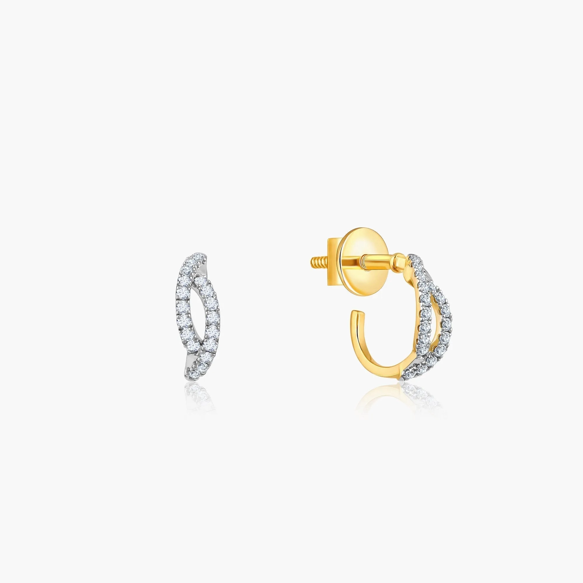 Gold Elixir Diamond J-hoop Earrings